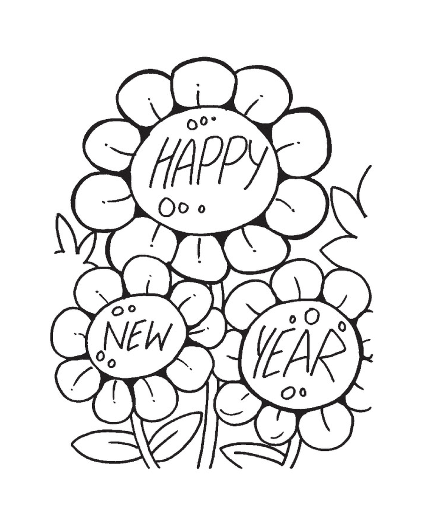   Fleurs pour le nouvel an, bonne année 2017 