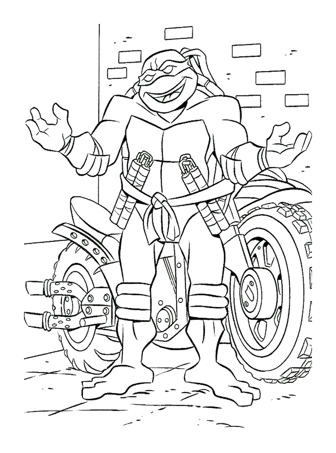   Tortue ninja à moto 
