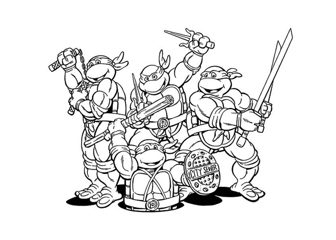   Groupe de tortues ninjas unies 