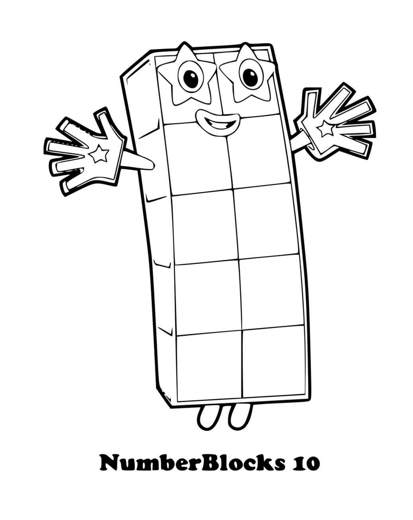   Numéro 10 des Numberblocks, personnage animé 