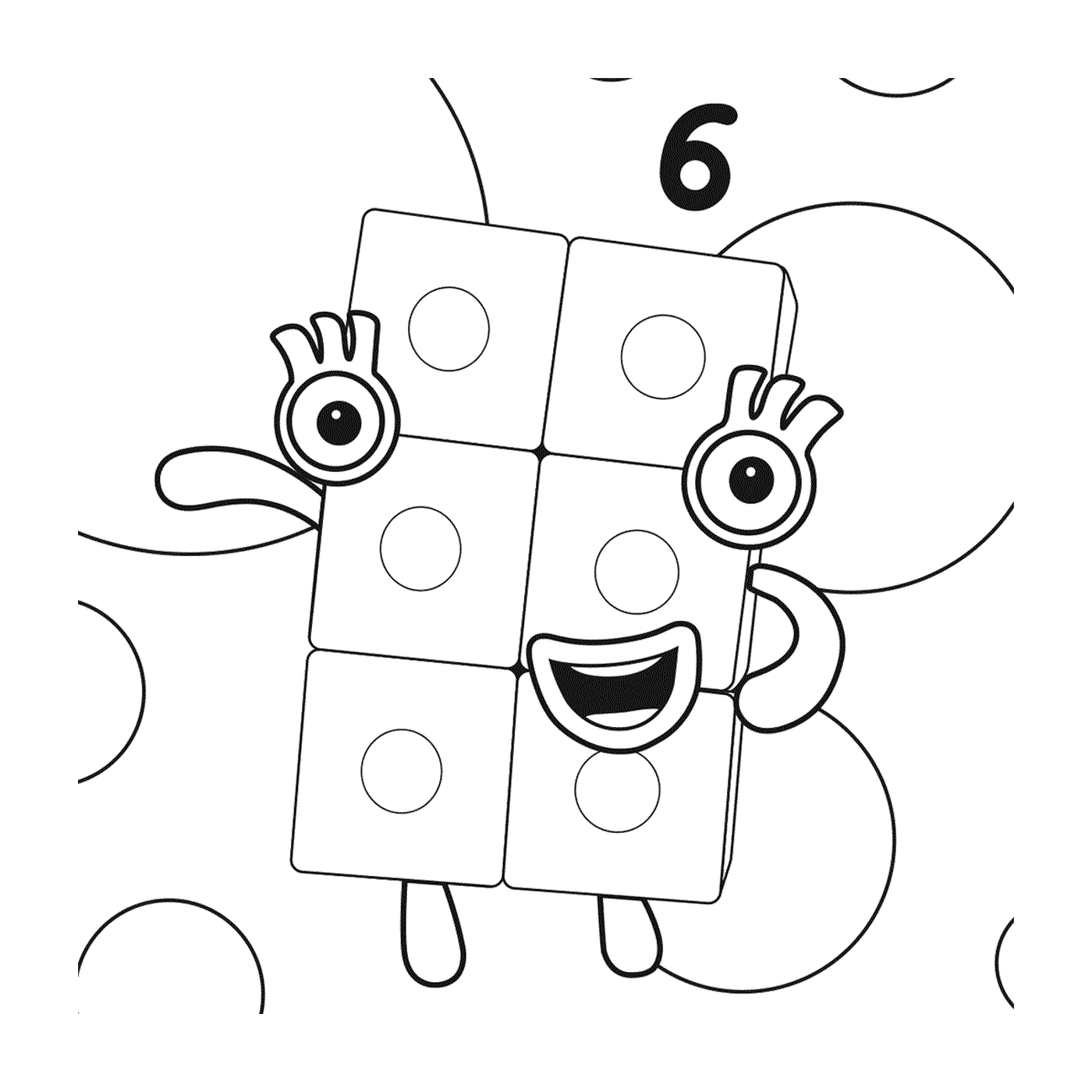   Numéro 6 des Numberblocks, un chiffre joyeux 