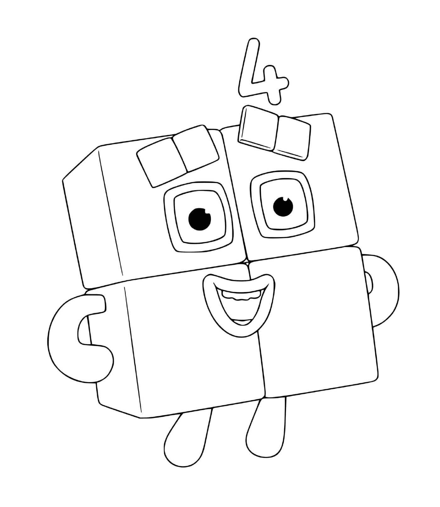   Numéro 4 des Numberblocks, un robot jouet 
