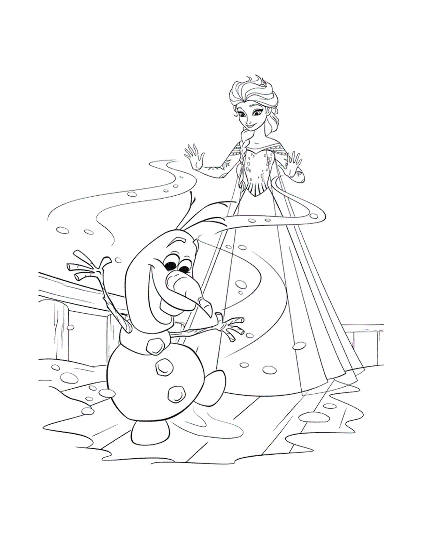   Elsa et Olaf complices 