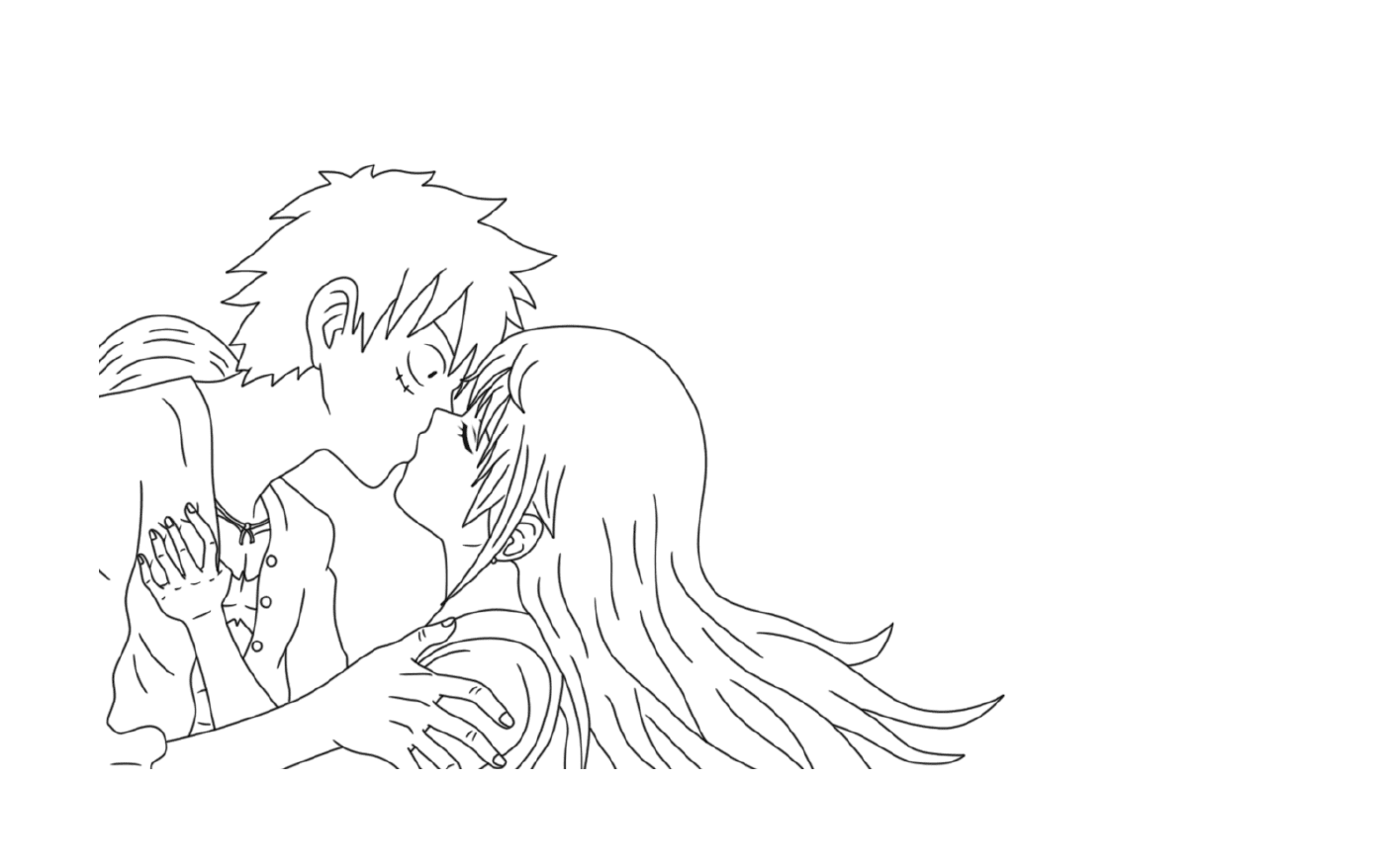   Nami et Luffy, tendre baiser 
