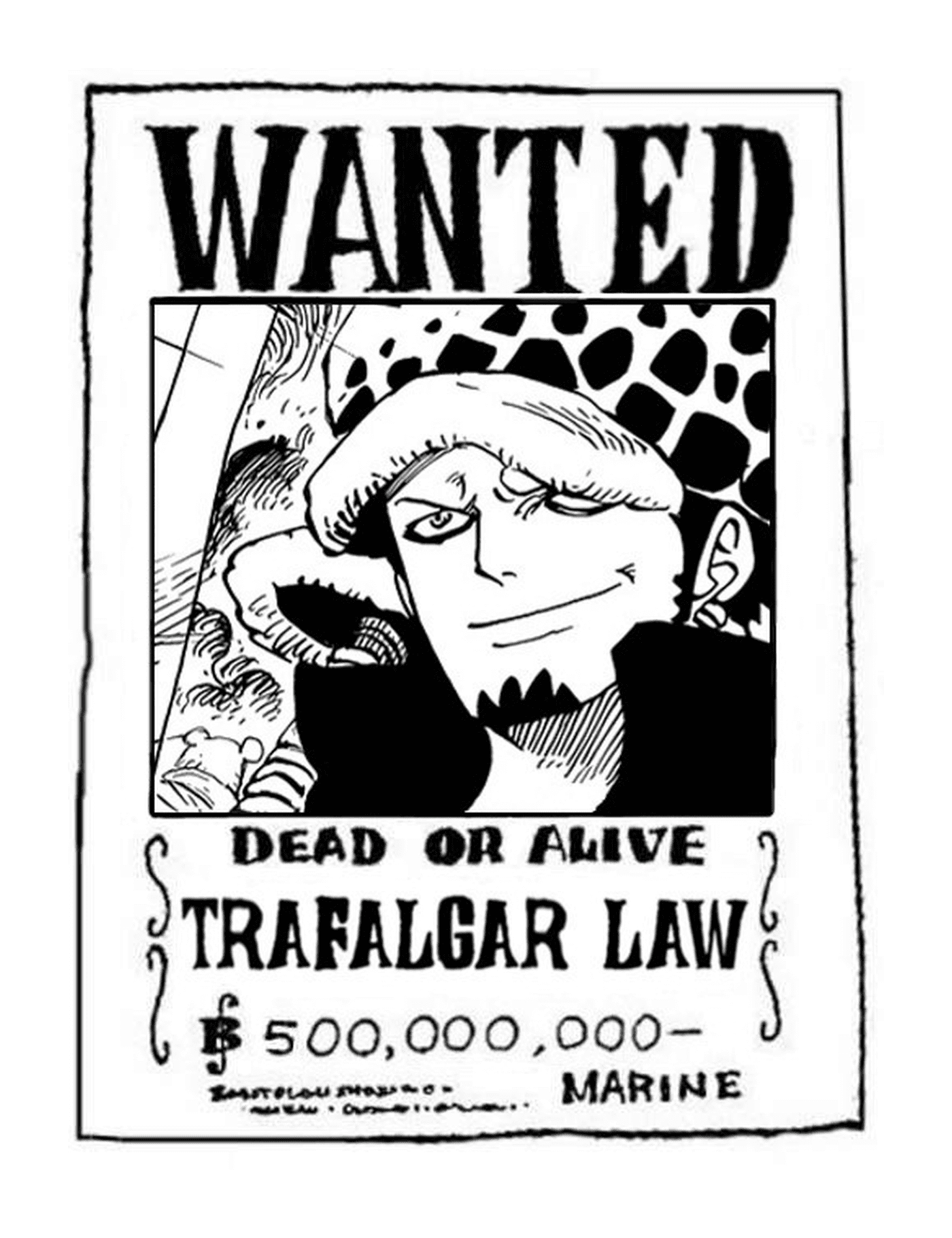   Wanted Trafalgar Law, mort ou vif 