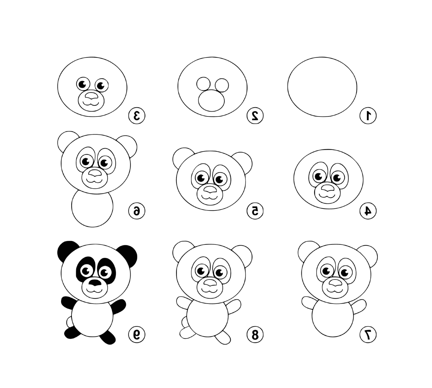   Facile, dessiner un panda 