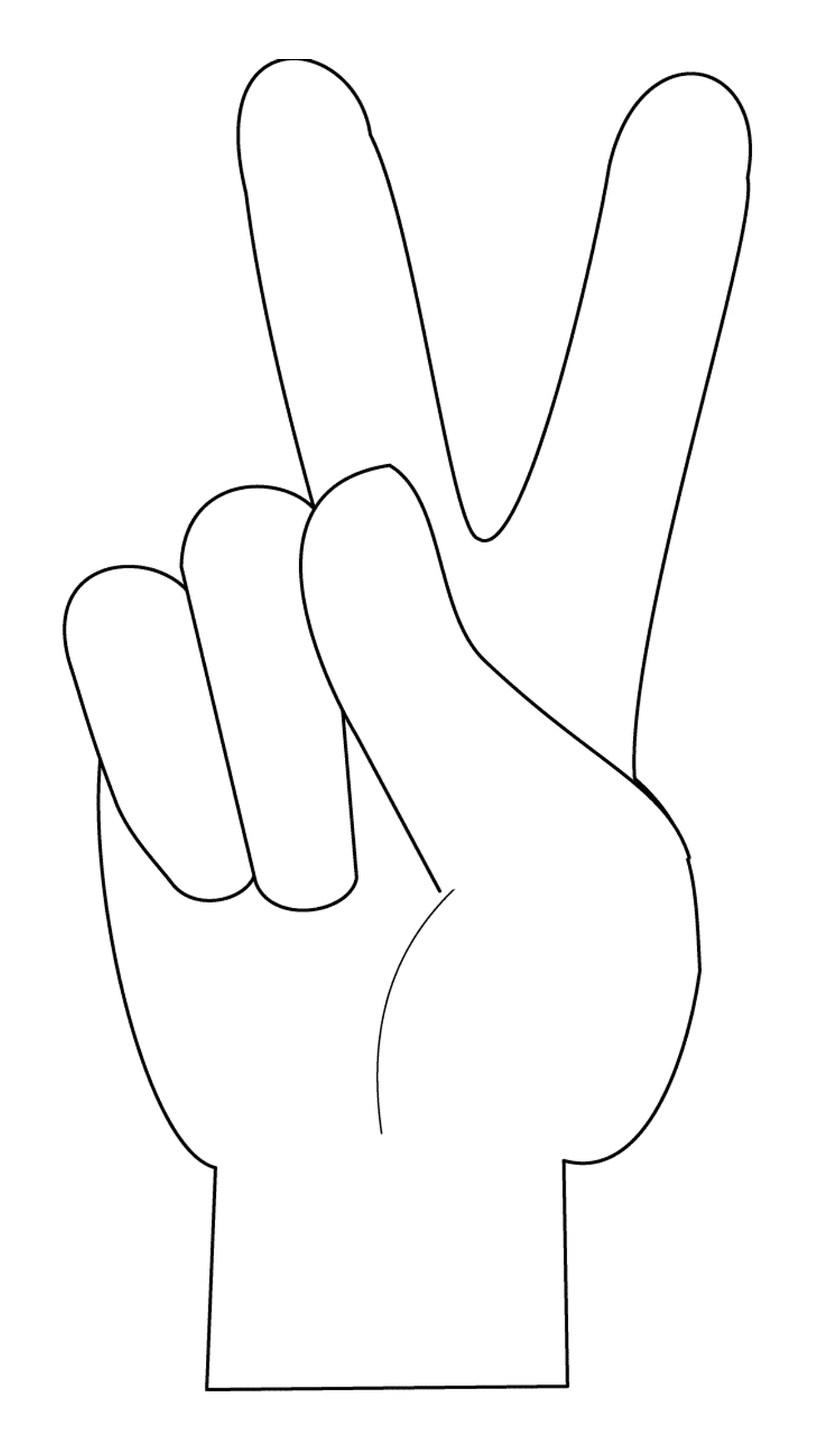   Signe de paix avec la main 