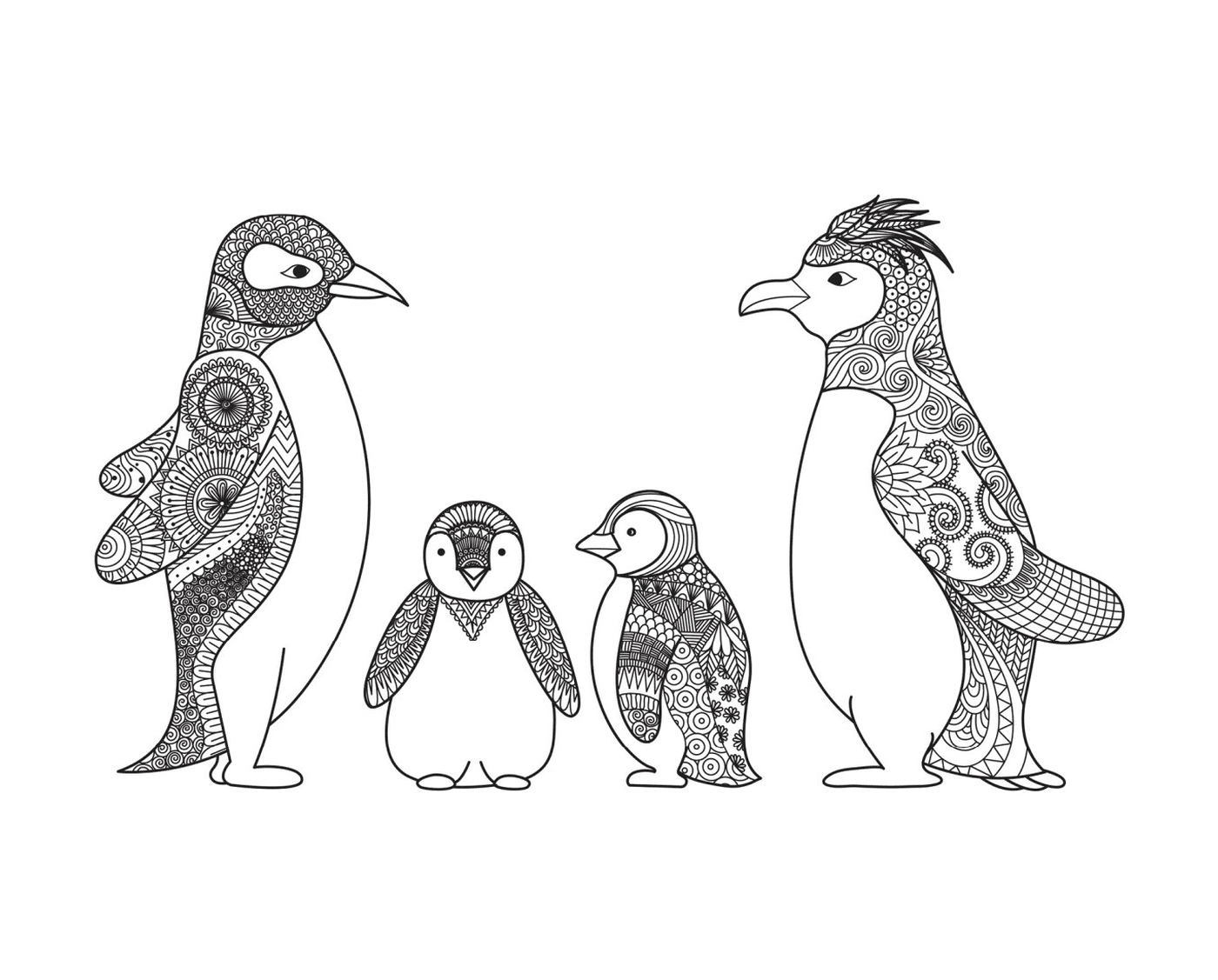   Dessin familial de pingouins 