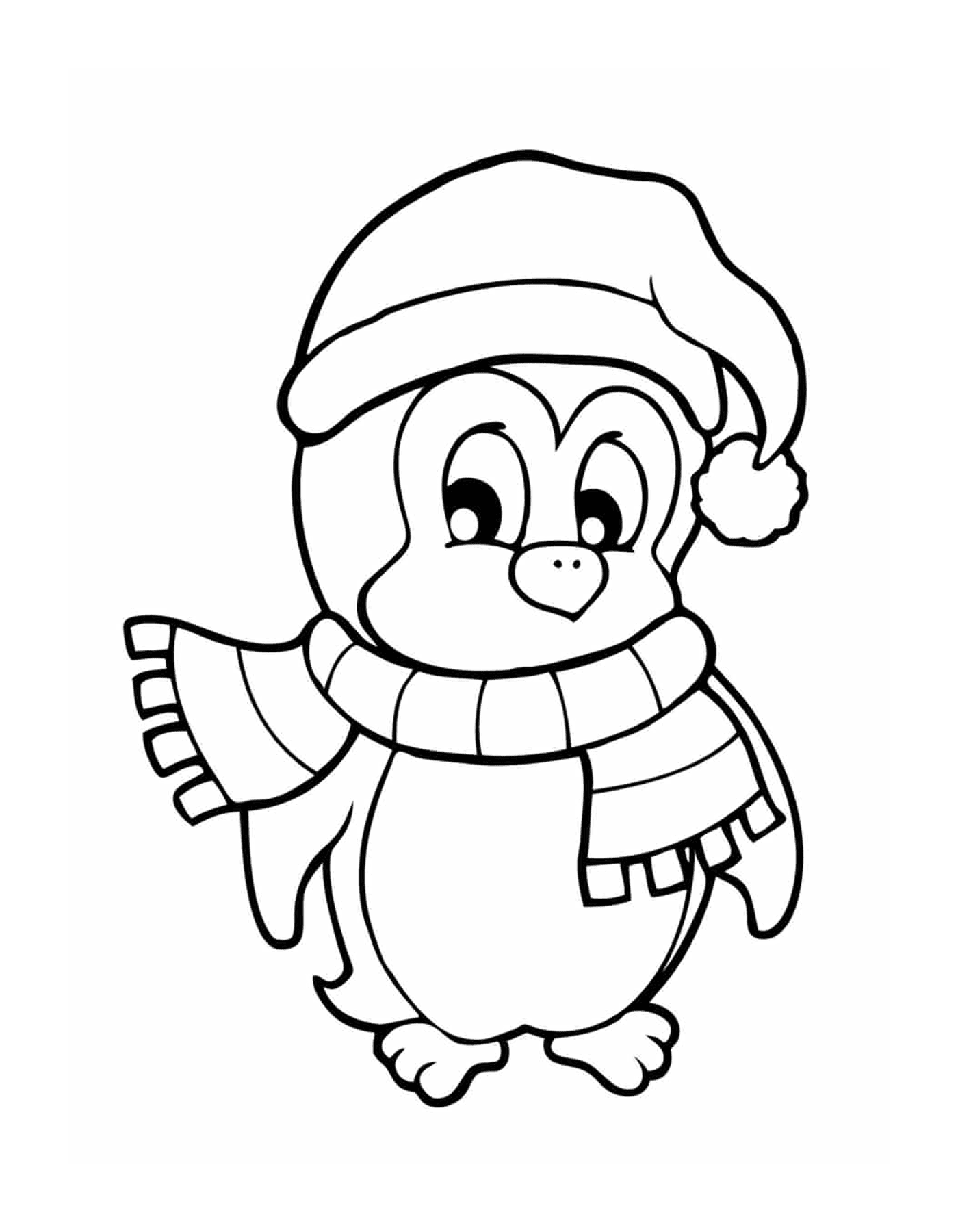   Pingouin avec chapeau de Noël 