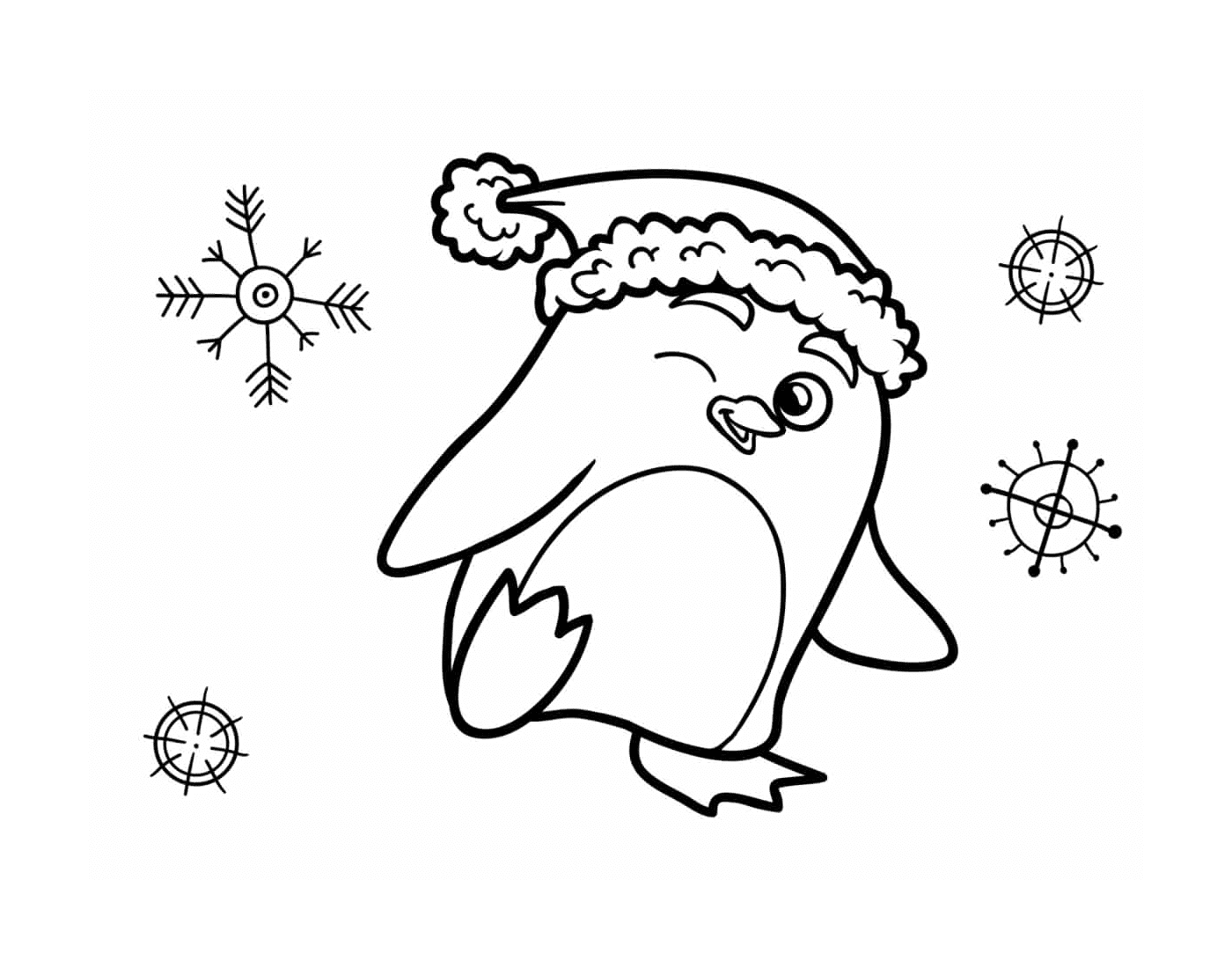   Pingouin de Noël et flocon de neige 