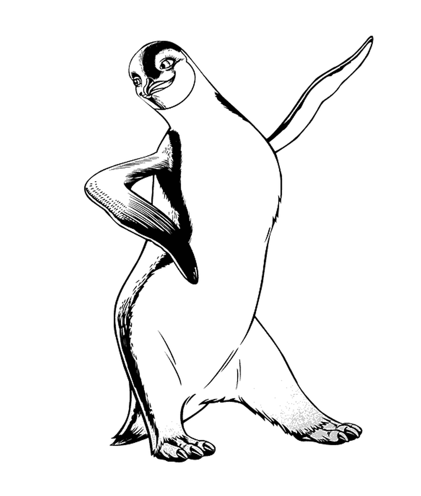   Pingouin dansant avec enthousiasme 
