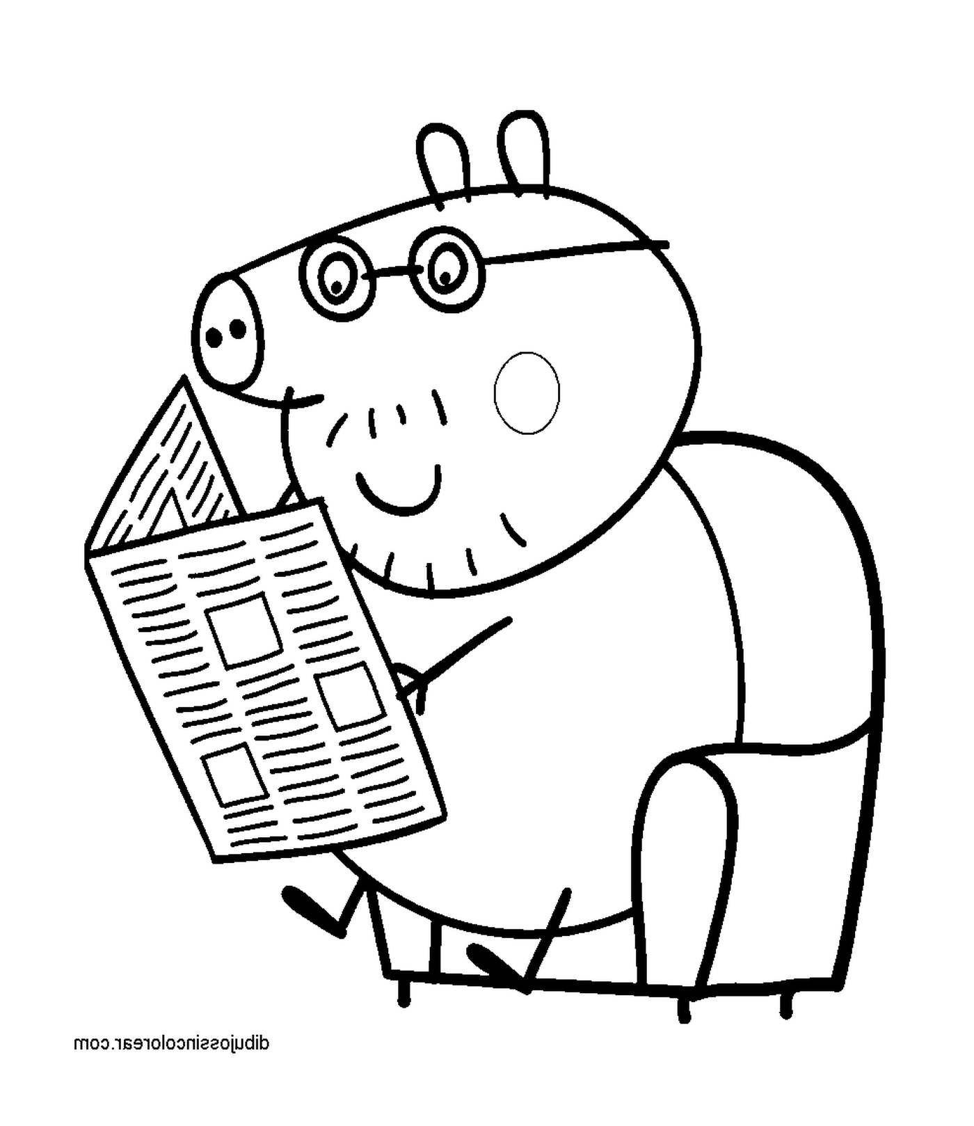   Peppa Pig lisant un journal 