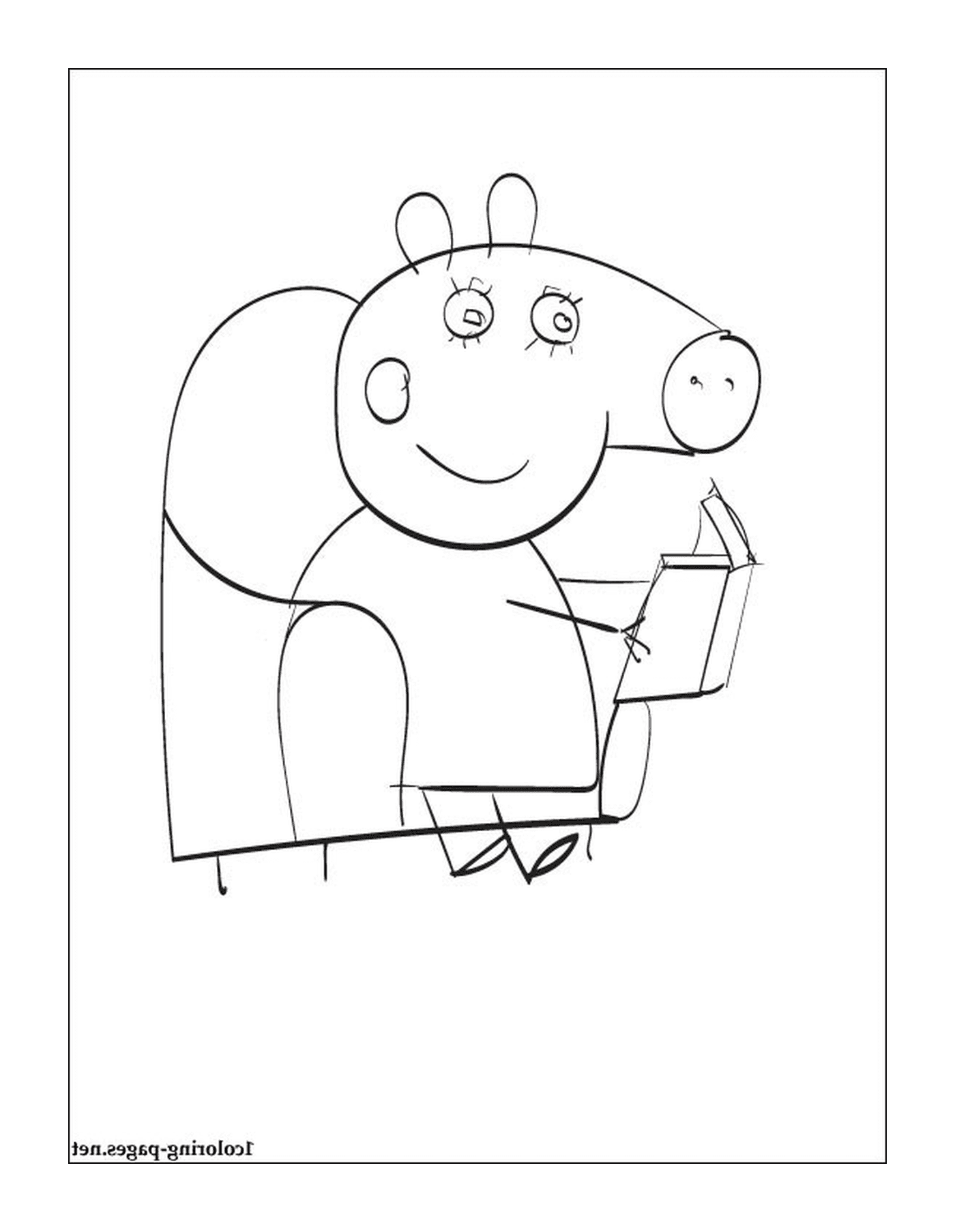   Peppa Pig tenant un livre 