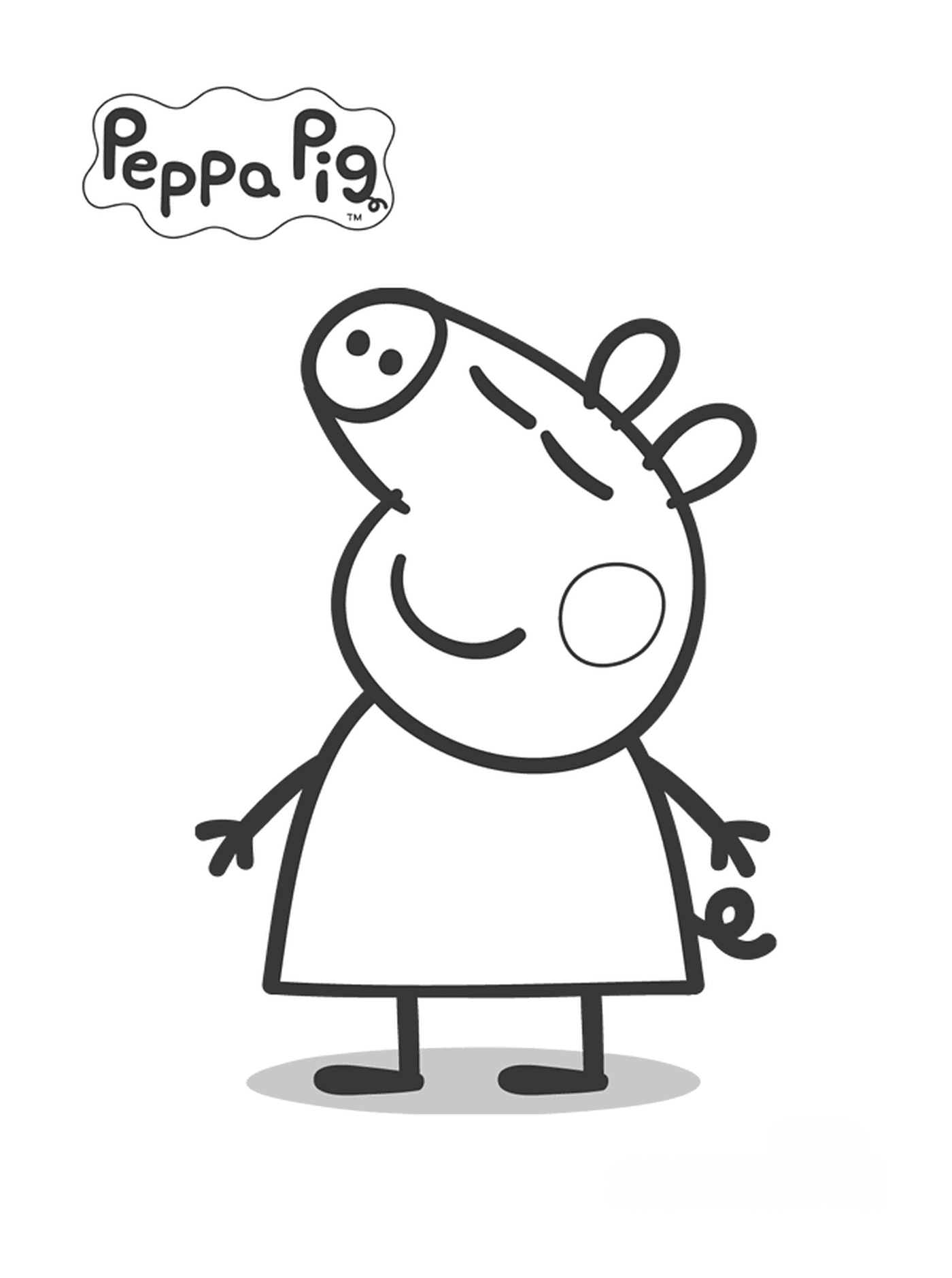   Peppa Pig avec une bulle de pensée au-dessus 