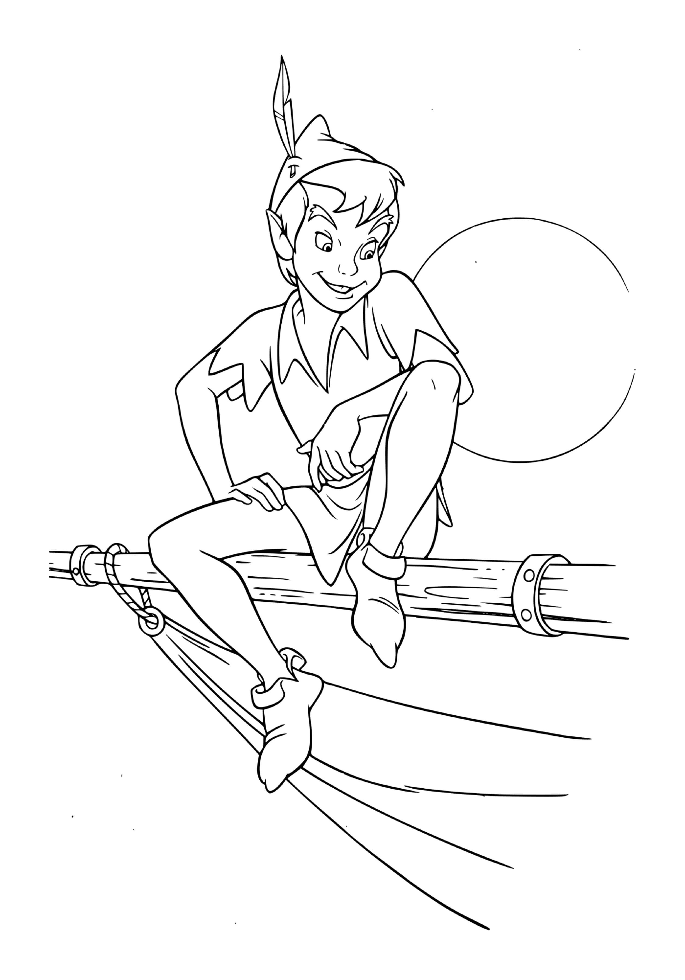   Peter Pan sur bateau, coucher de soleil Disney 