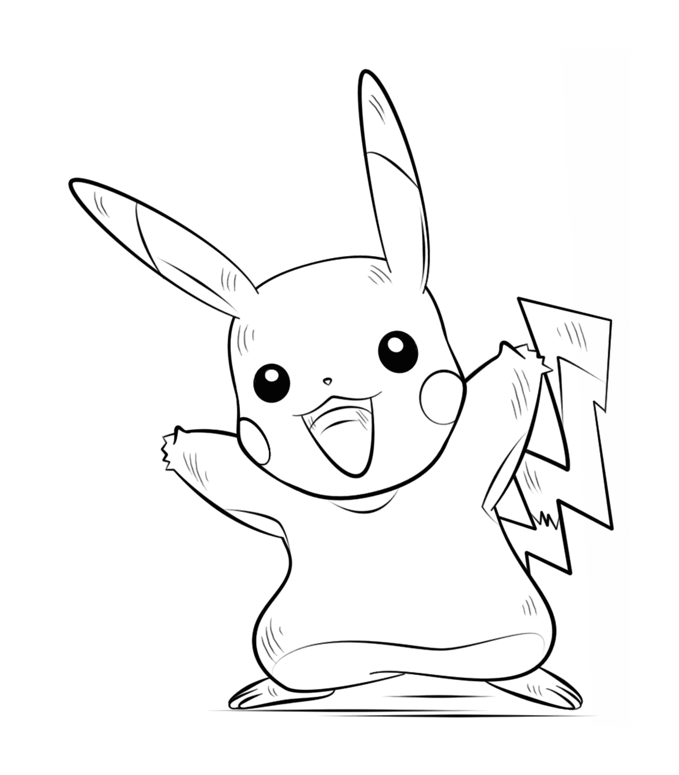   Pikachu tient un éclair de foudre 
