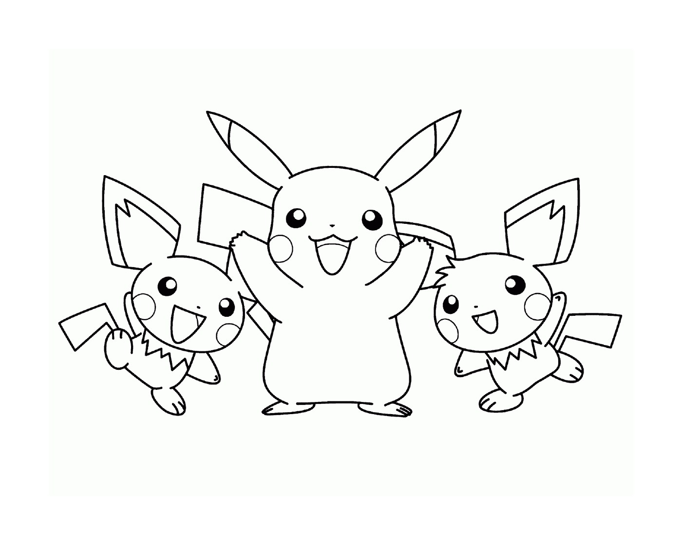   Trois Pikachus réunis 