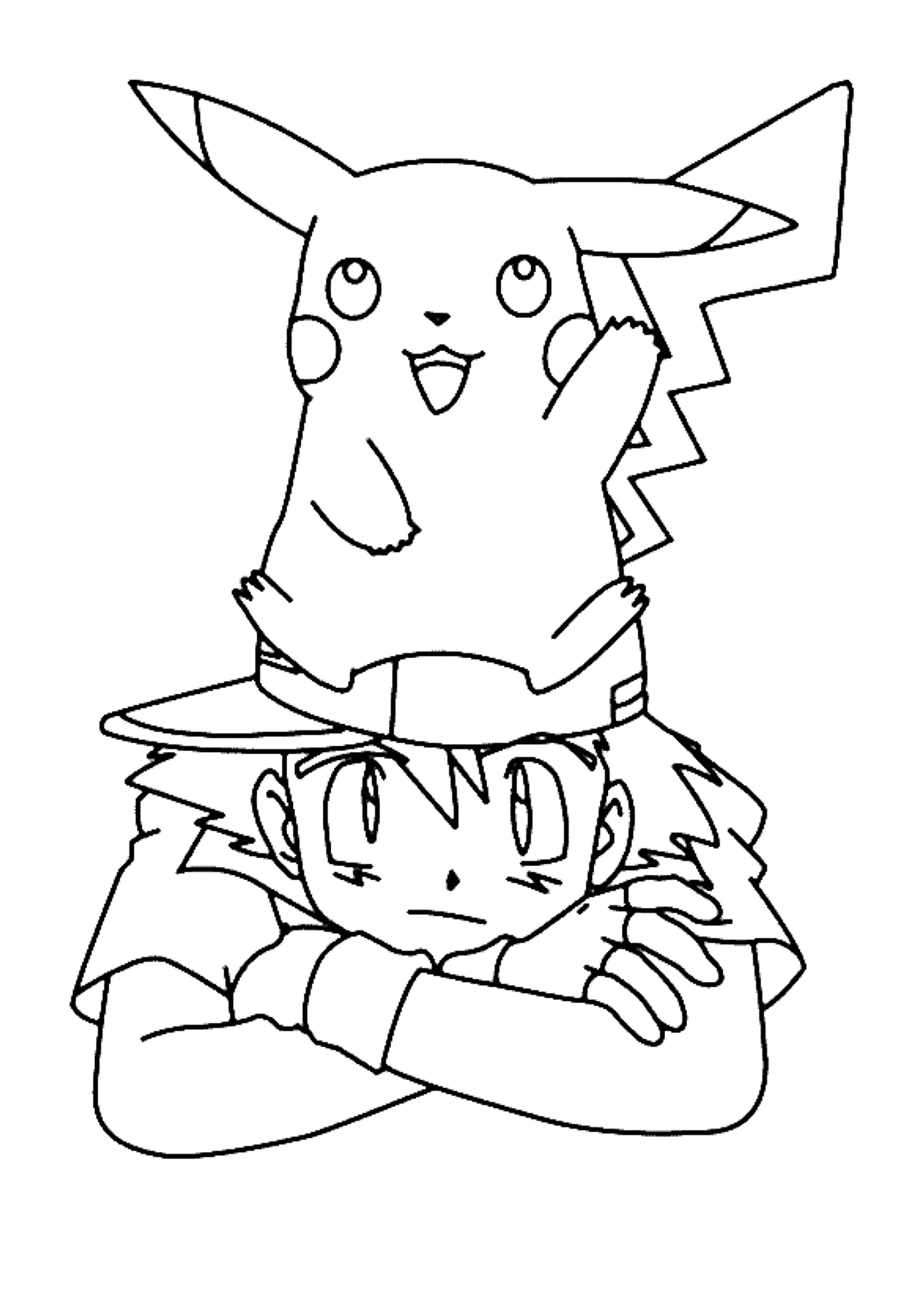   Un garçon et Pikachu en tandem 