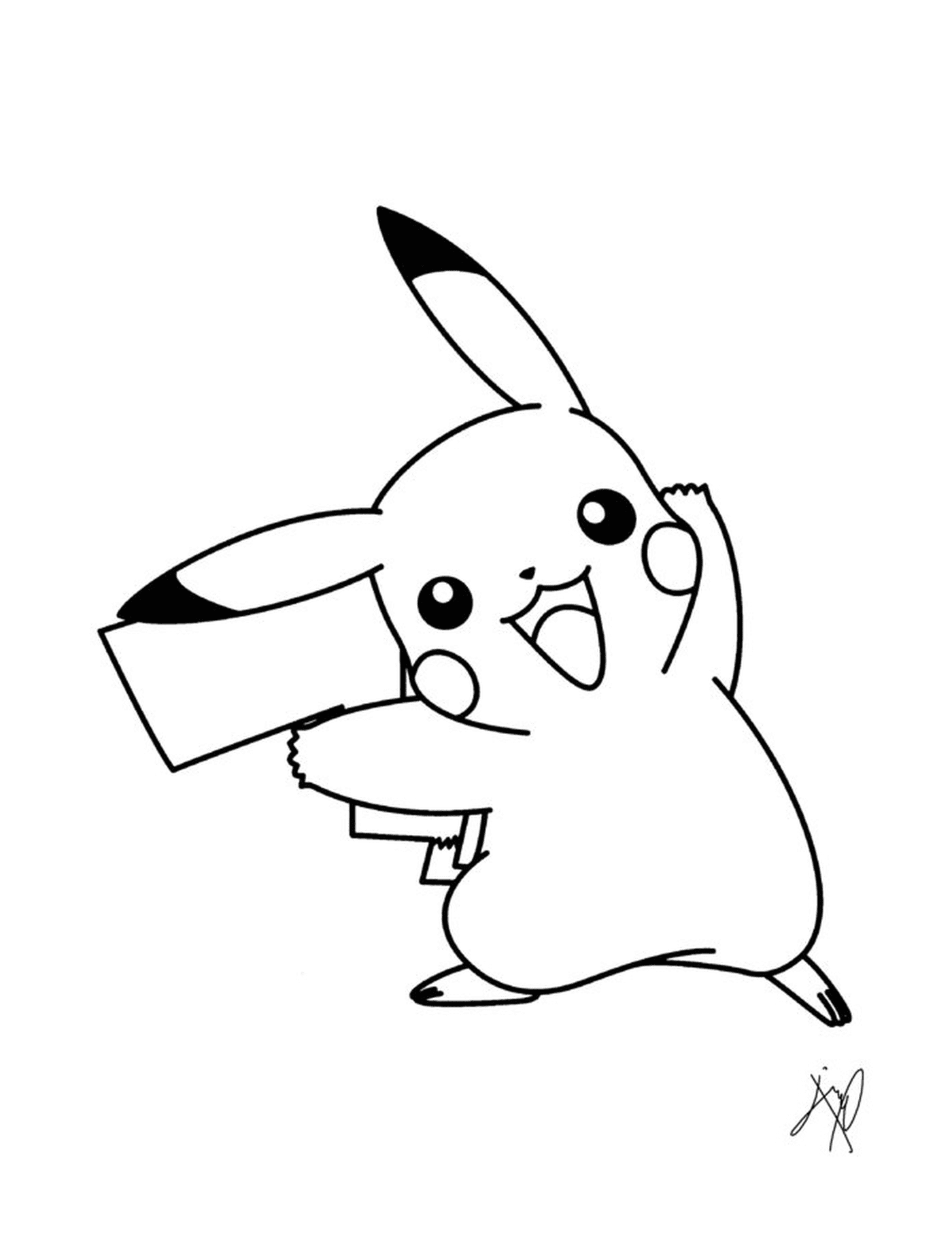   Pikachu tient un panneau 