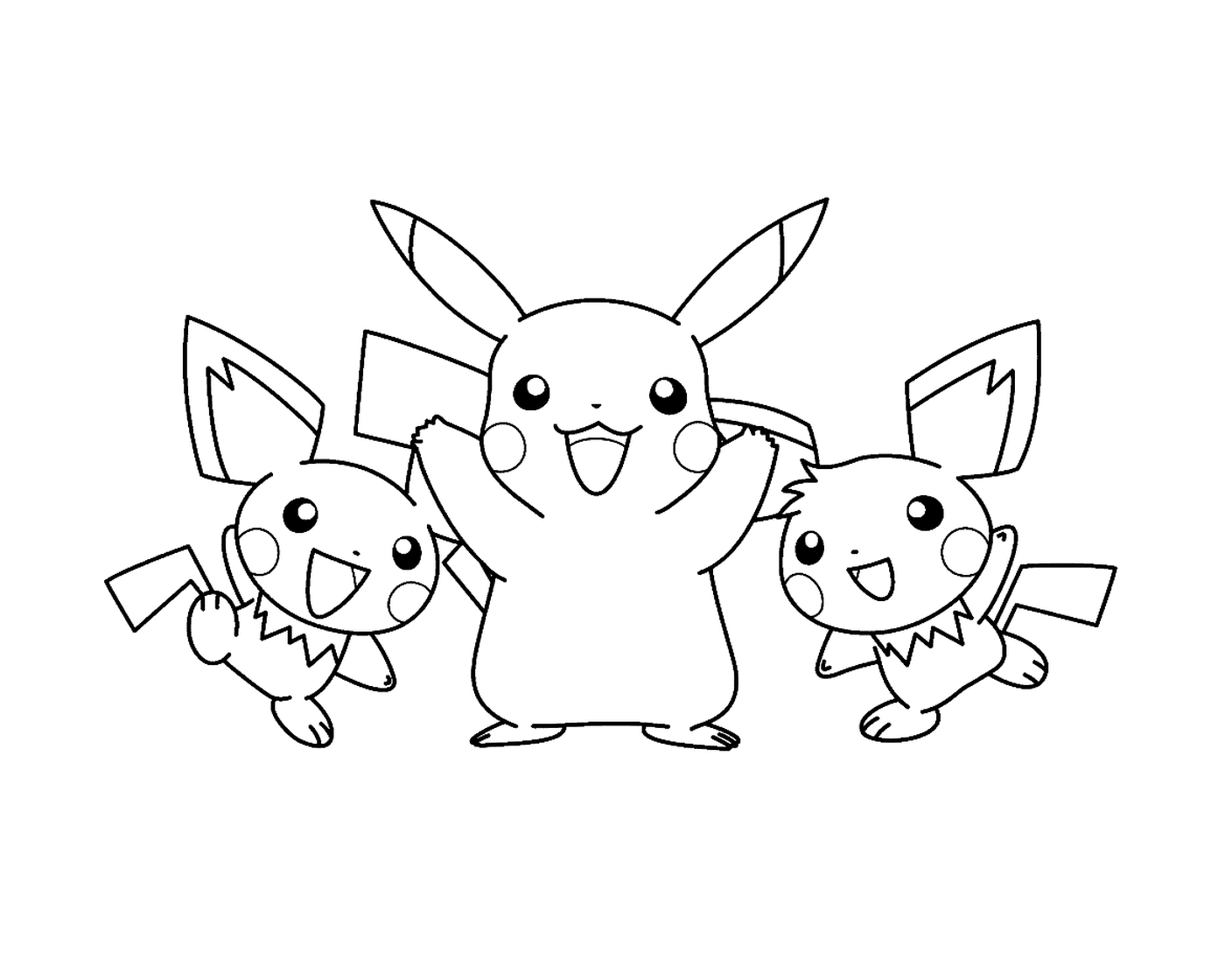   Trois Pikachus pour les enfants 