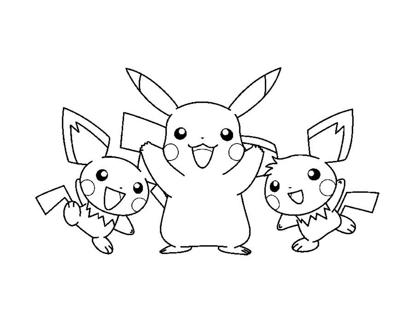   Trois Pokémon réunis ensemble 