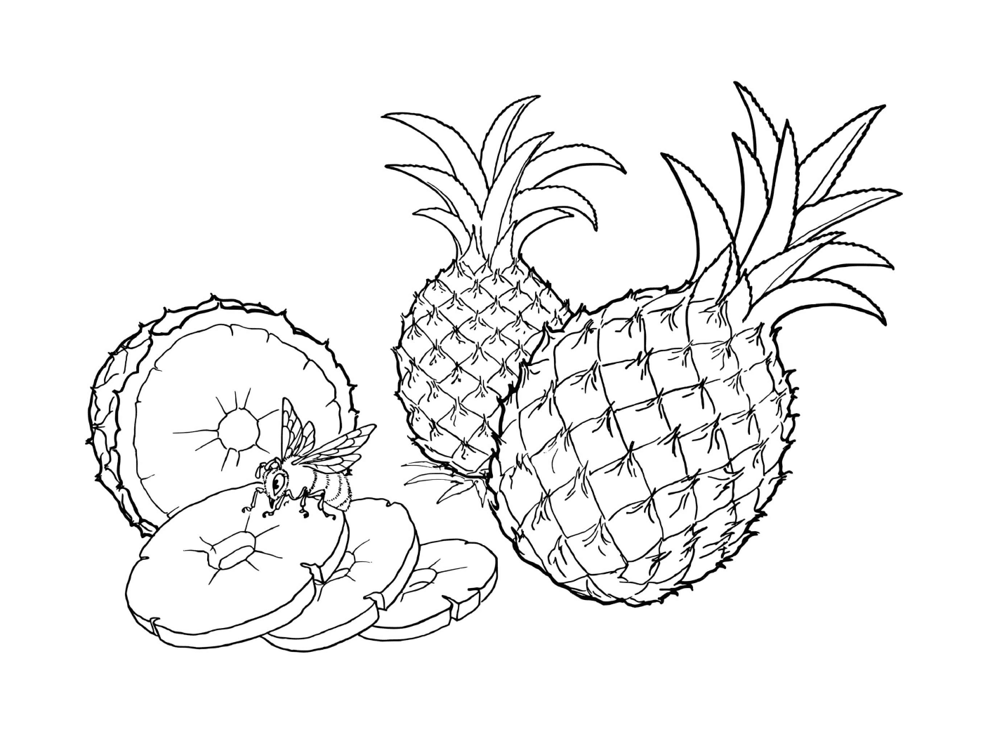   Un ananas réaliste découpé en fruits 