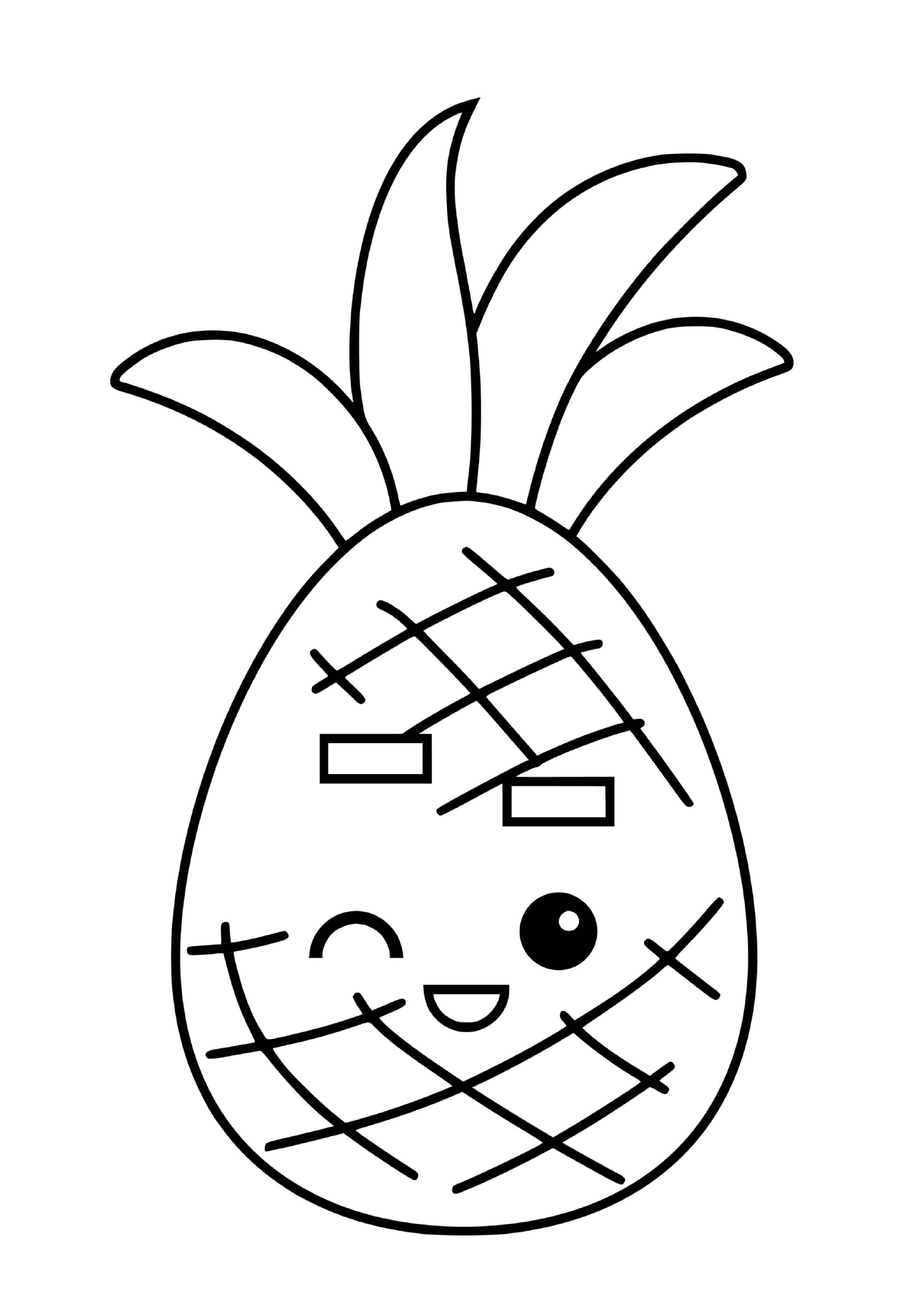   Un ananas avec un visage mignon 