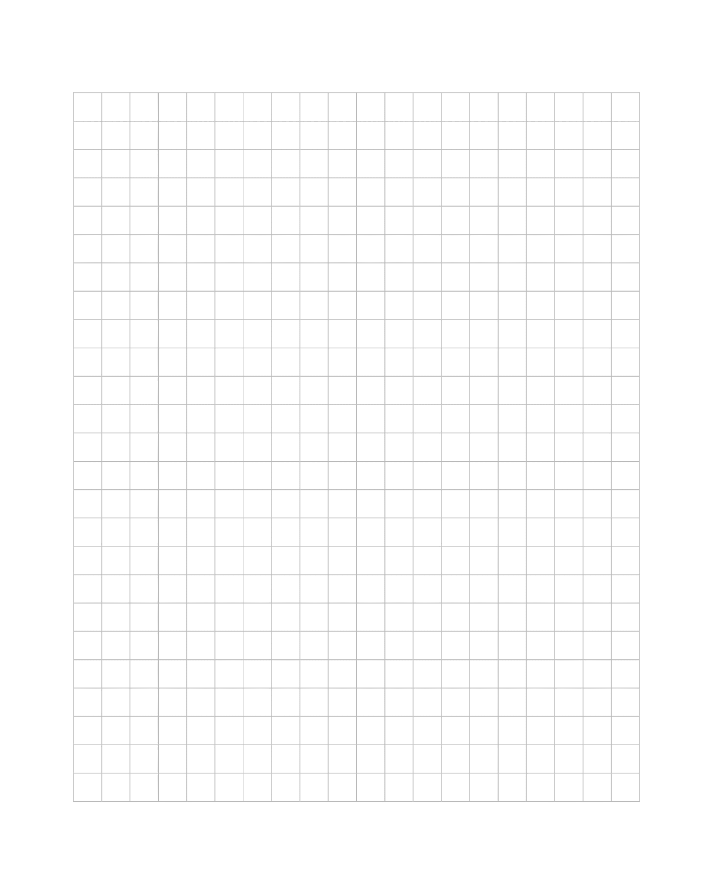  Une grille vierge pour faire du pixel art 