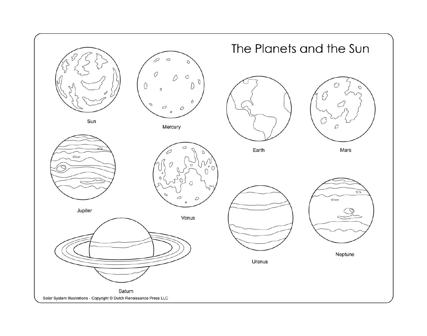   Planètes et soleil dans l'espace 