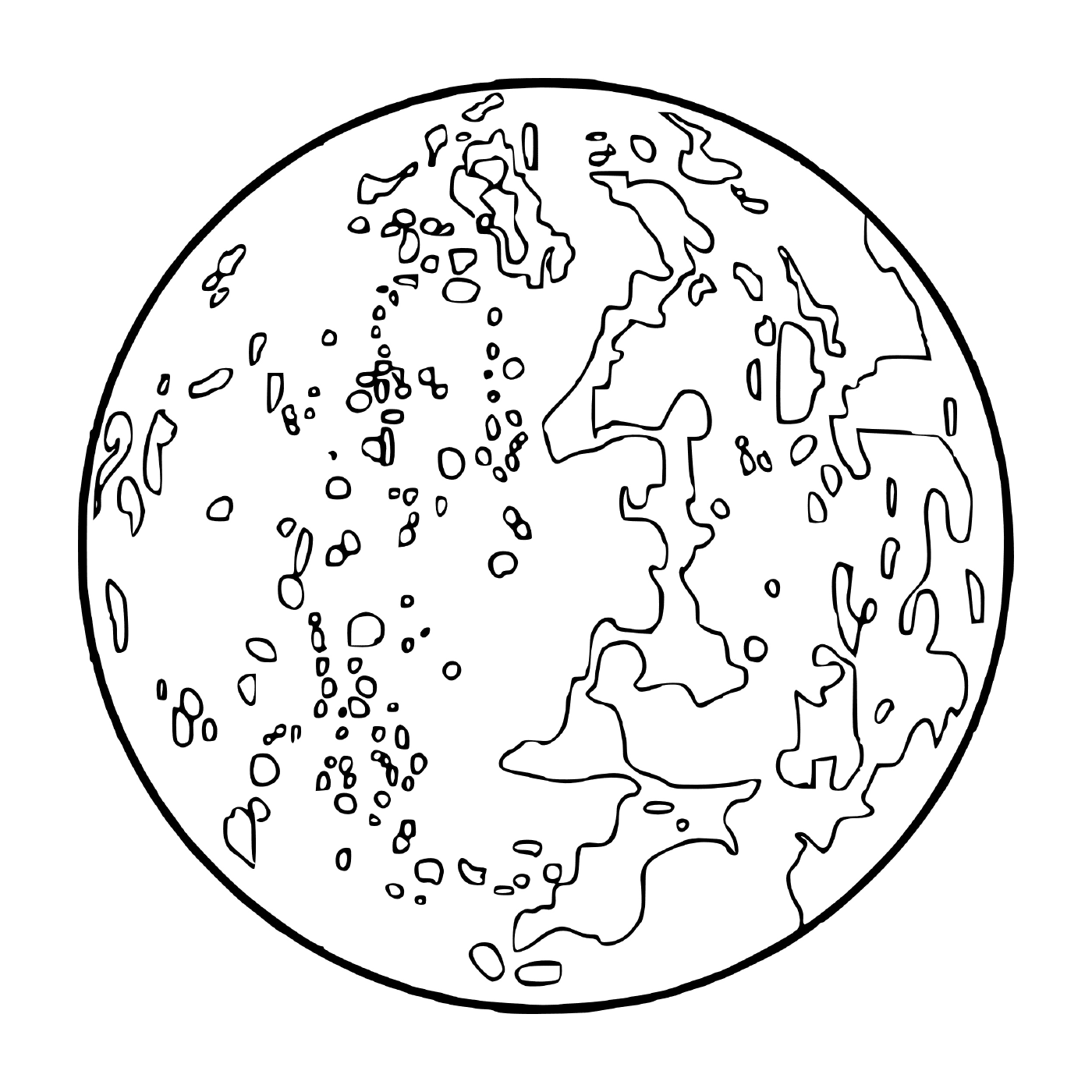   Lune avec nombreux cratères 