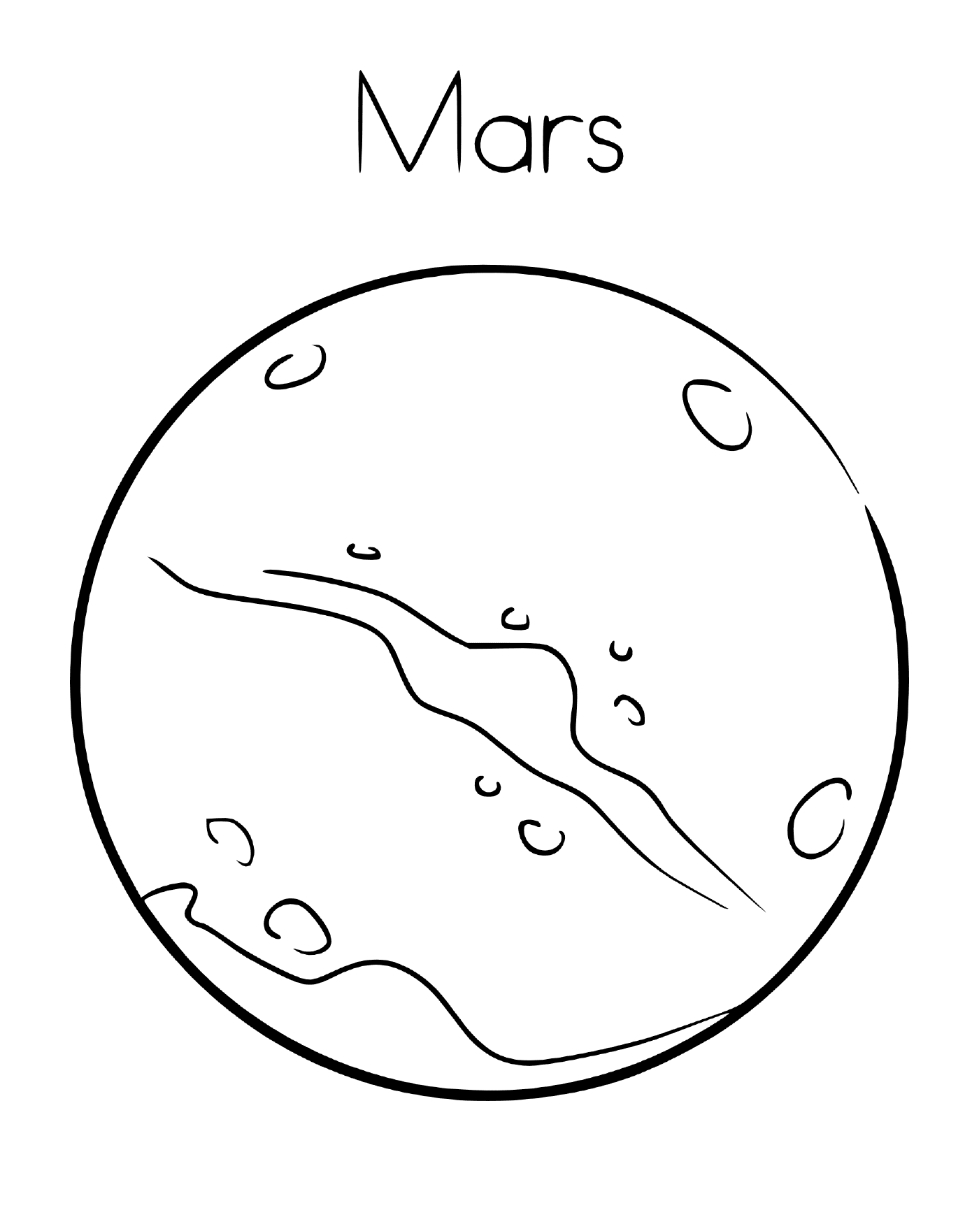   Planète Mars avec ses cratères 