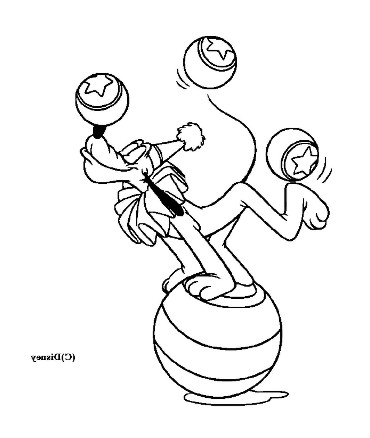   Personne jonglant sur une boule 