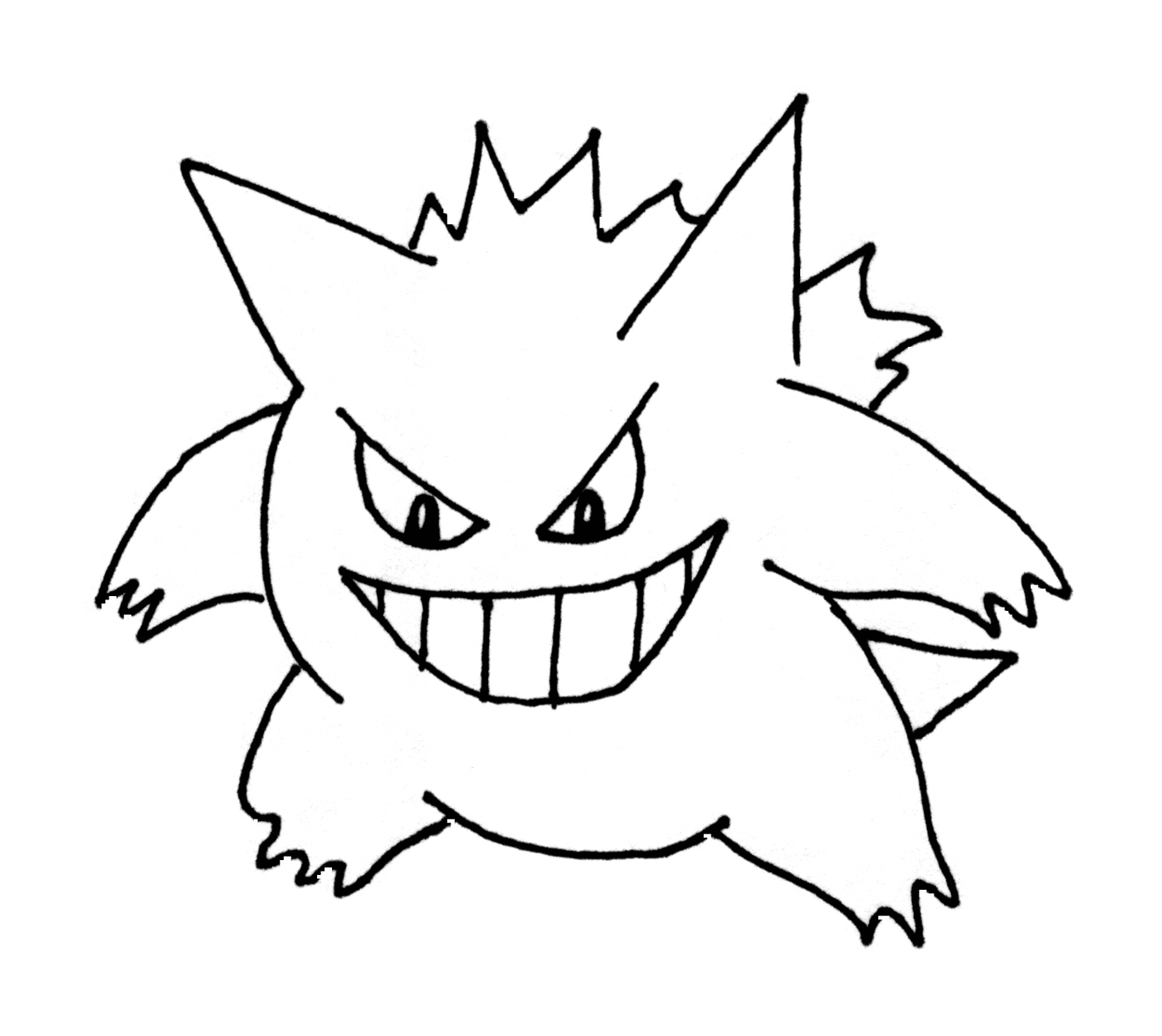   Gengar : Pokémon dessiné en noir 