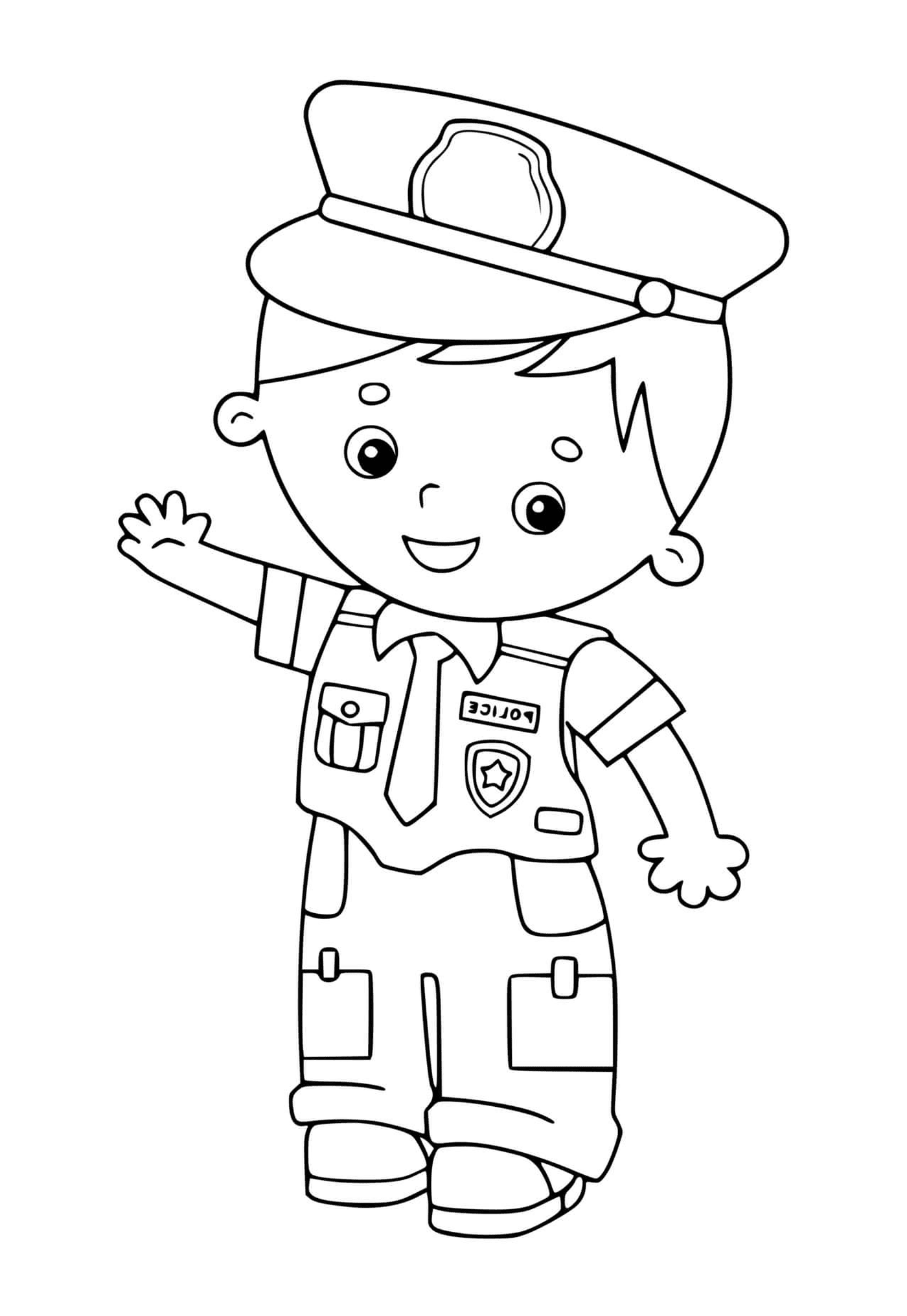   Enfant en uniforme policier 