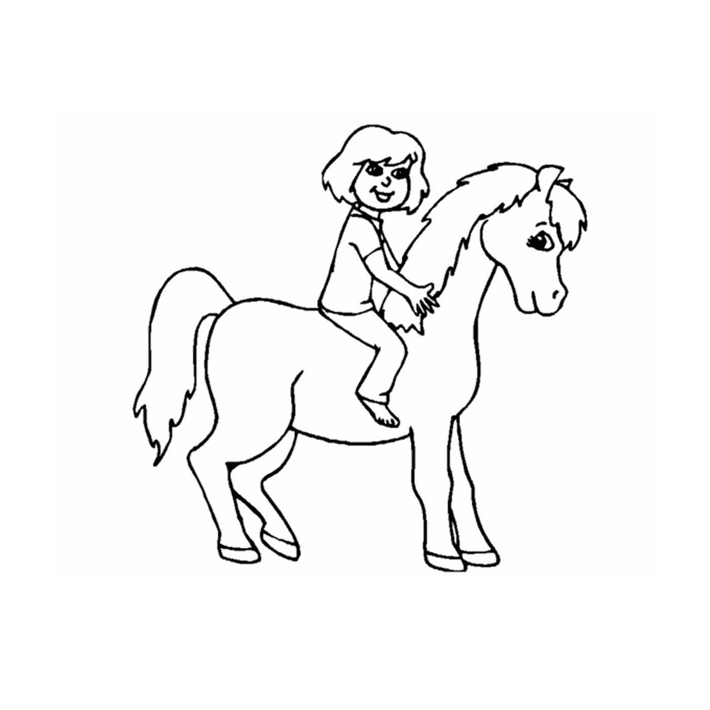   fille chevauchant cheval 