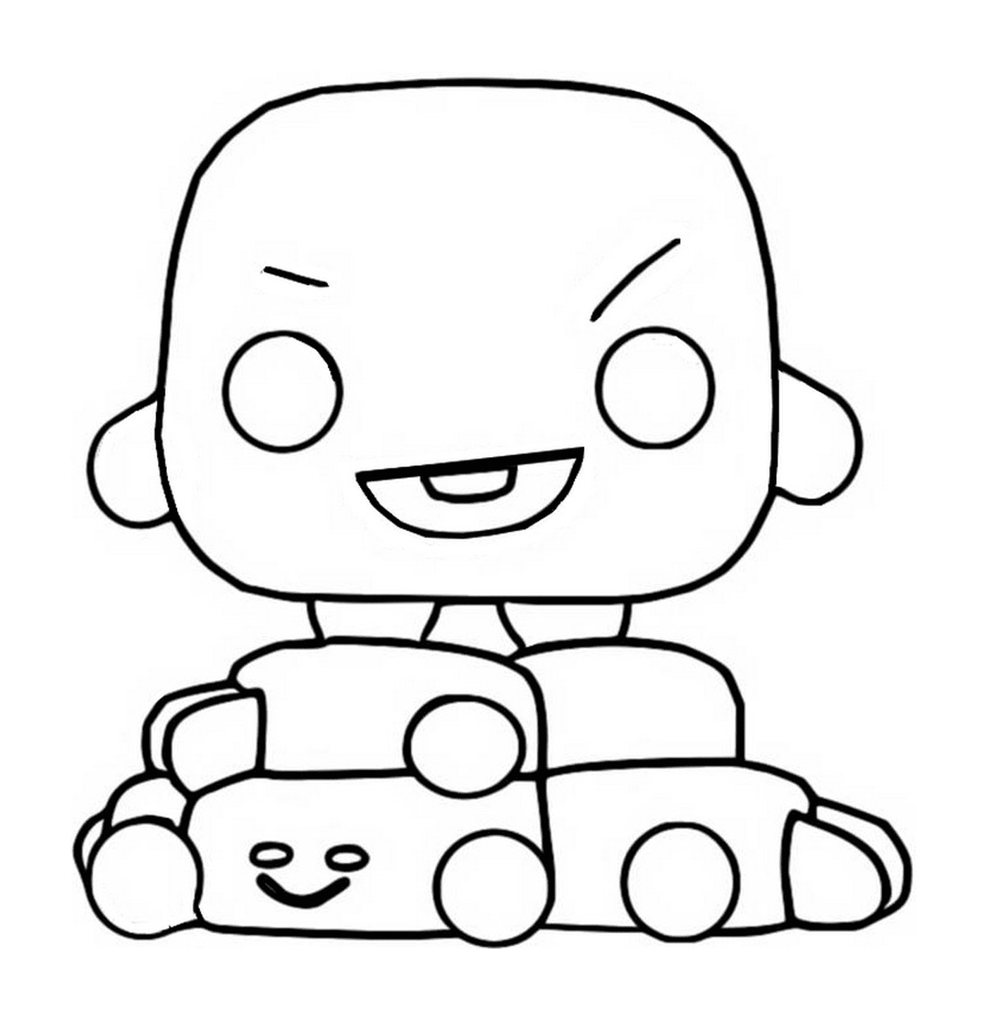   Shooky, BT21, personnage de dessin animé assis sur une voiture jouet 