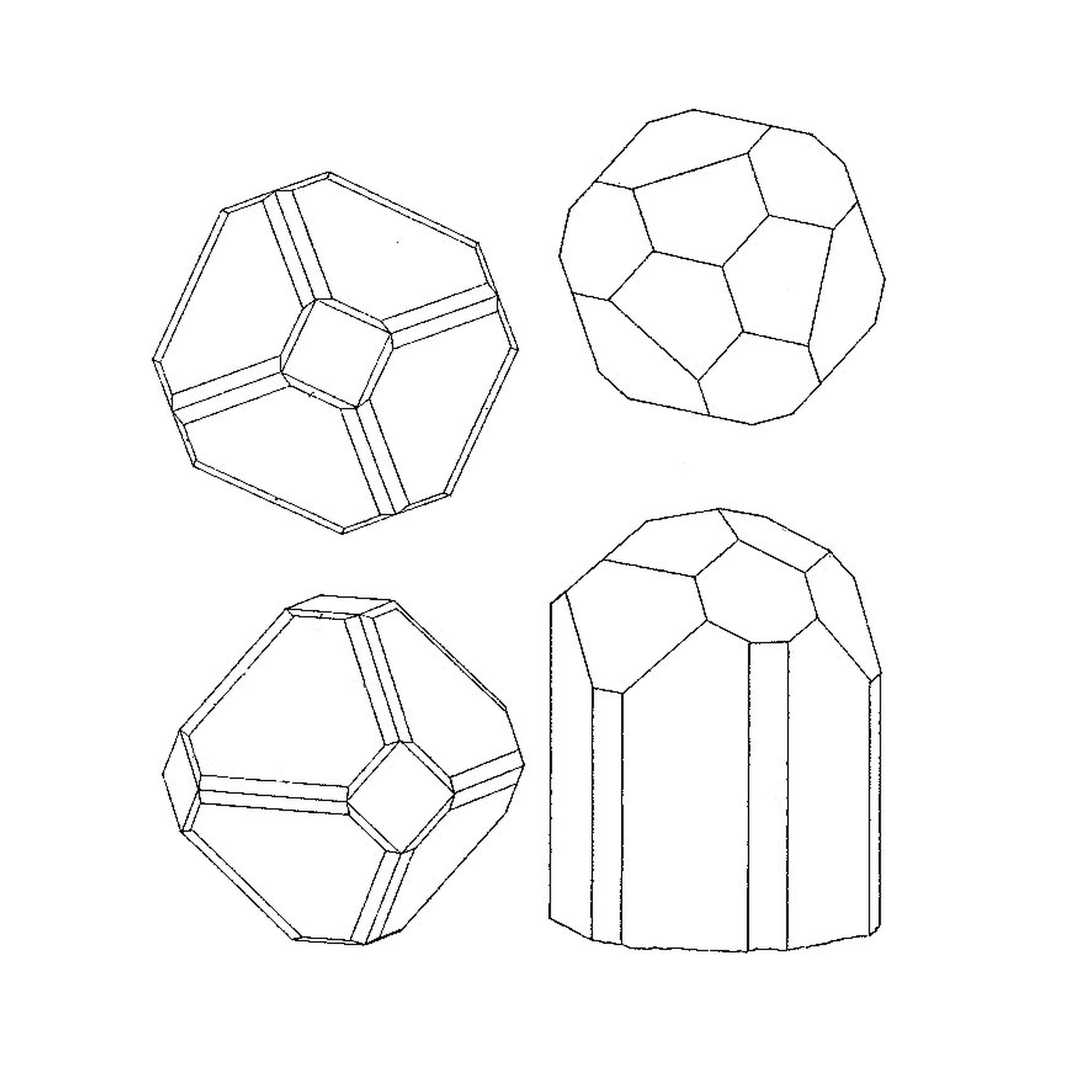   Quatre formes géométriques différentes 