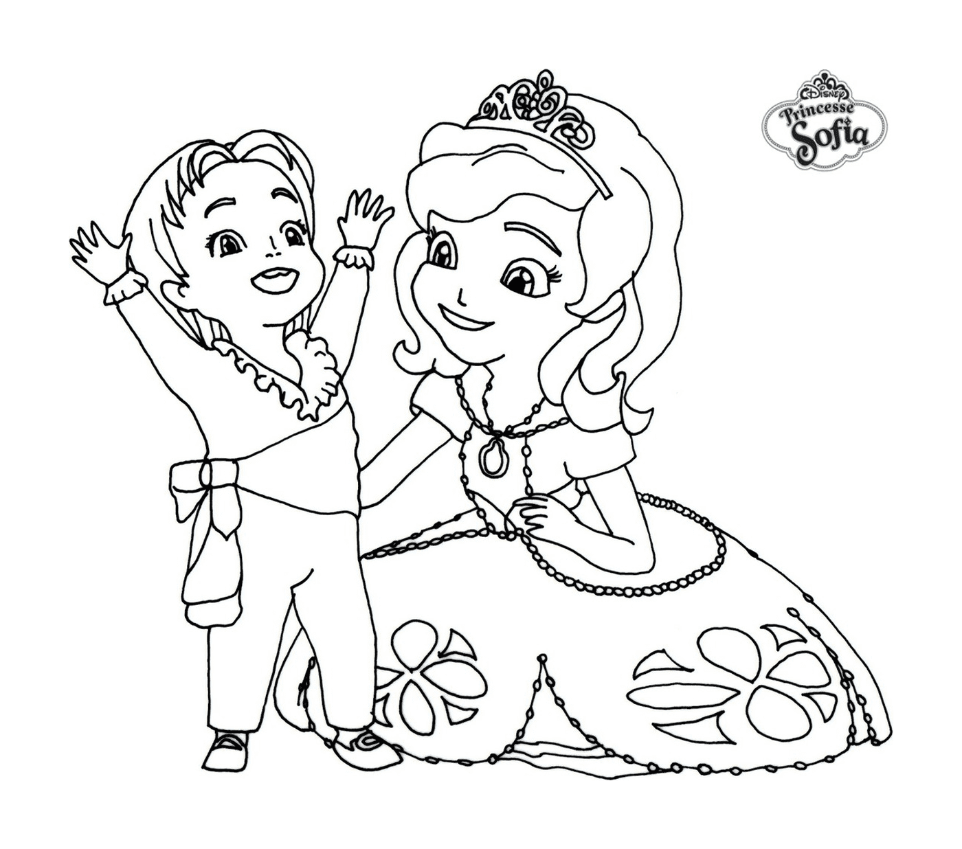   Princesse Sofia de Disney avec un enfant 