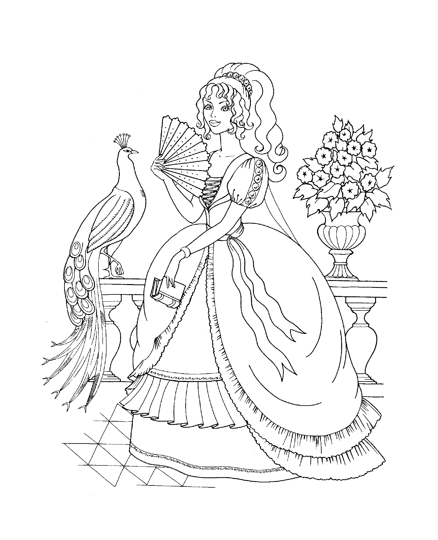   Princesse sur un balcon envoûtant 