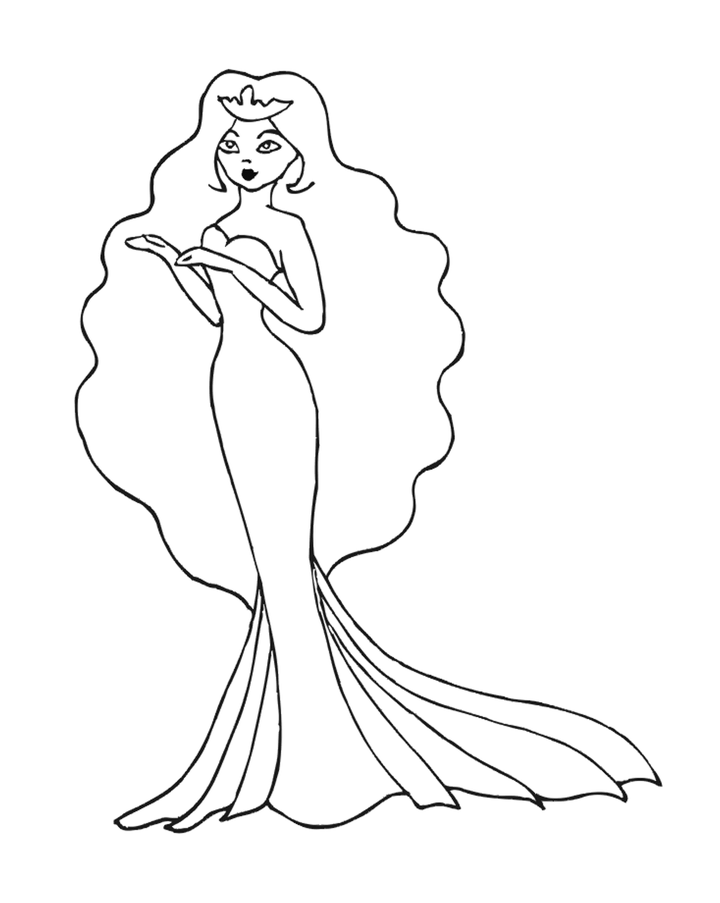   Femme en robe longue 