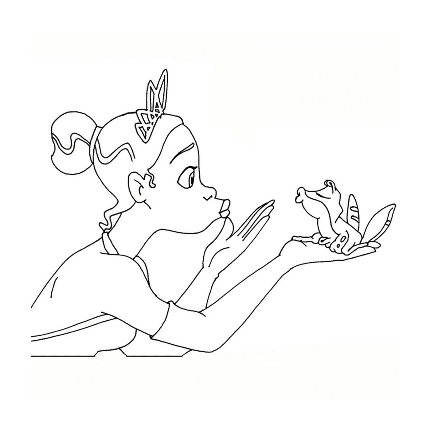   Jeune fille tenant une grenouille 