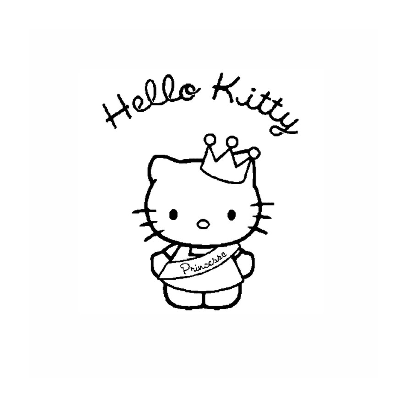   Hello Kitty avec une couronne 