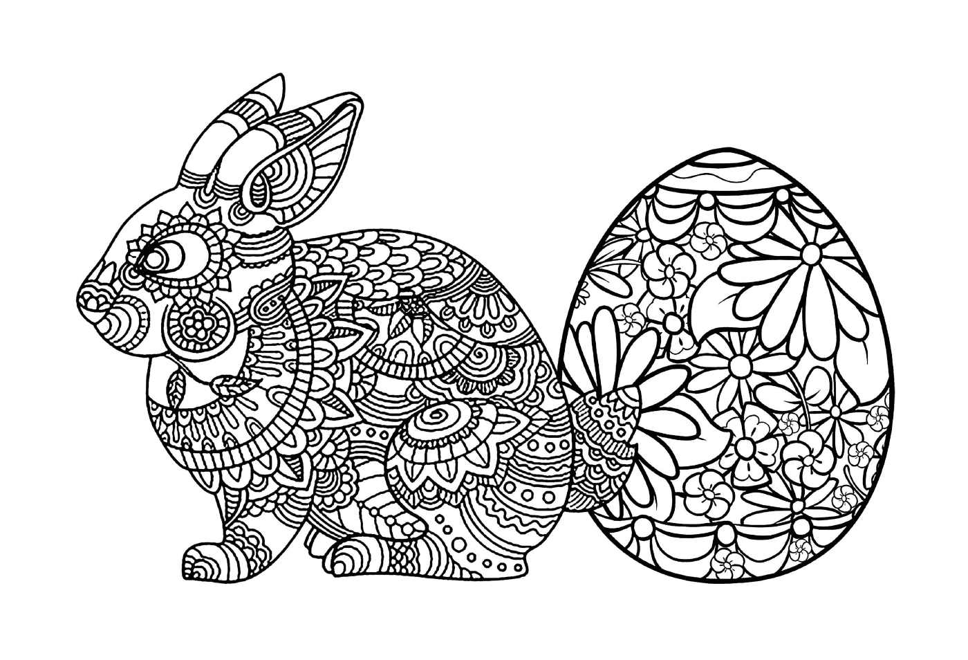   Mandala de lapin de Pâques 