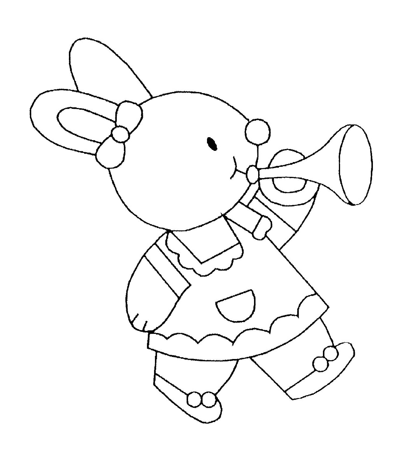   Bébé lapin joueur de trompette 