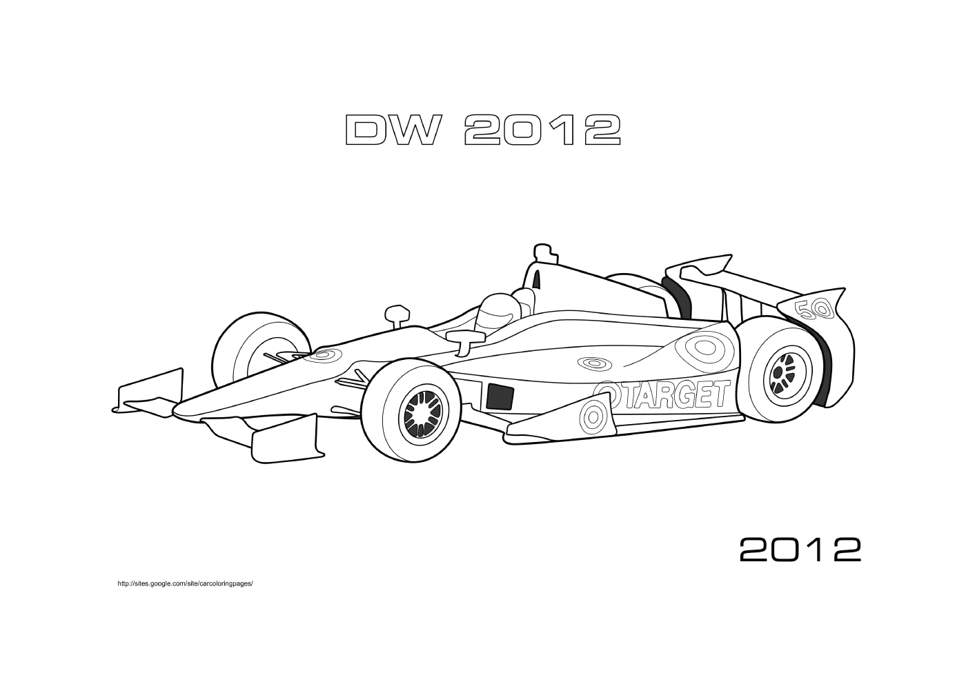   Voiture F1 style livre de coloriage 