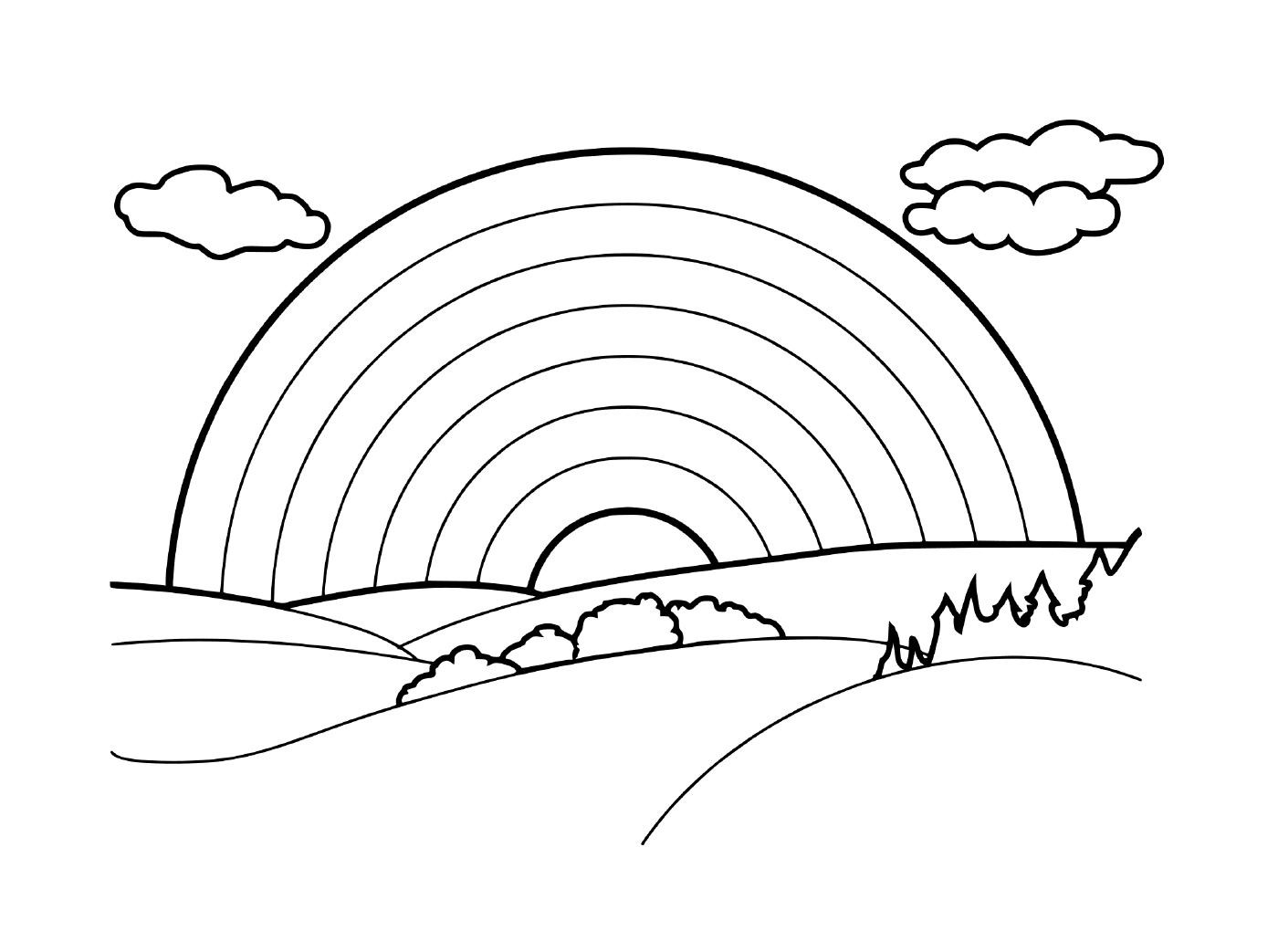   Un arc-en-ciel sur un champ beau 