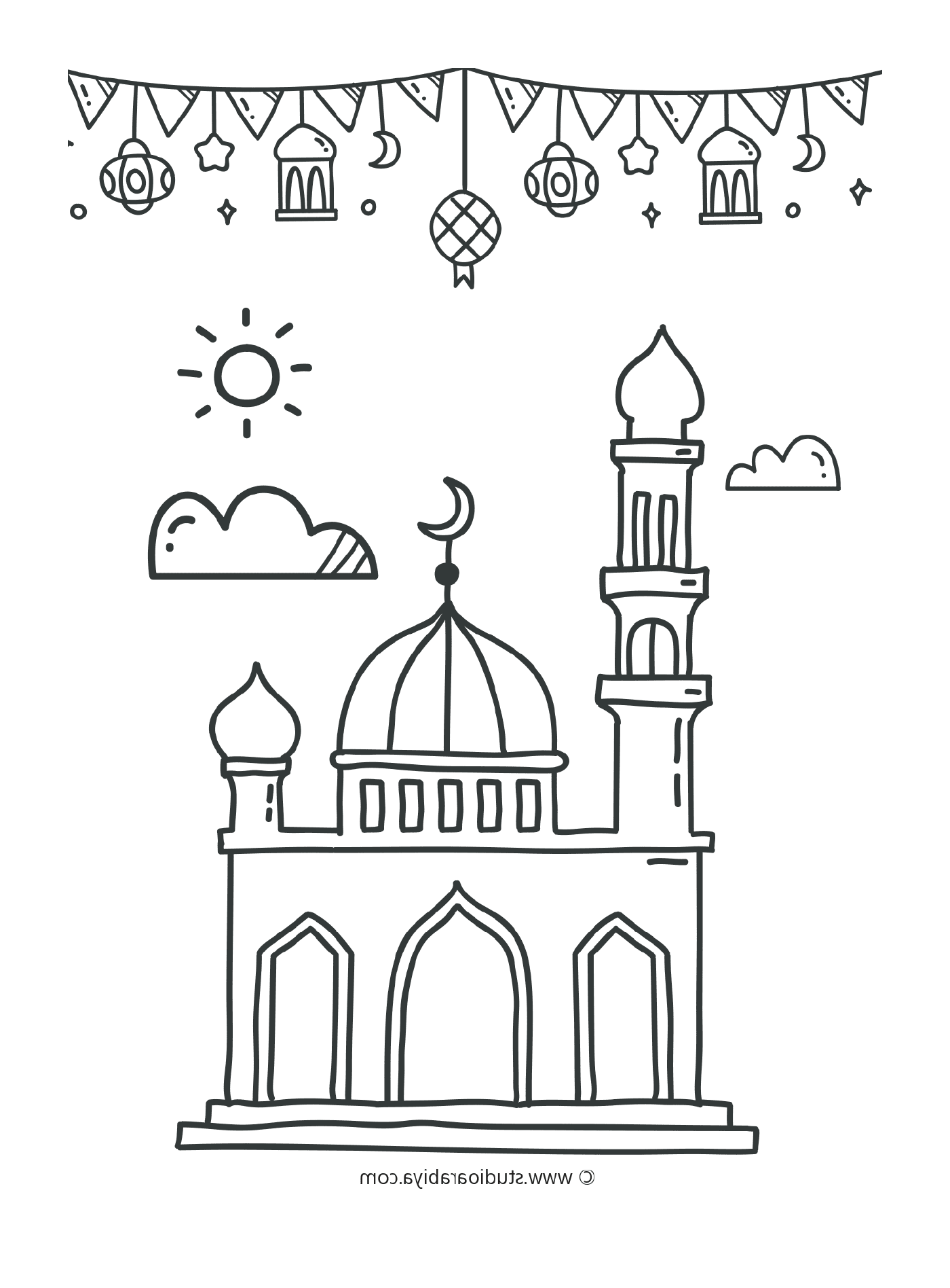   Ramadan, mosquée illuminée 