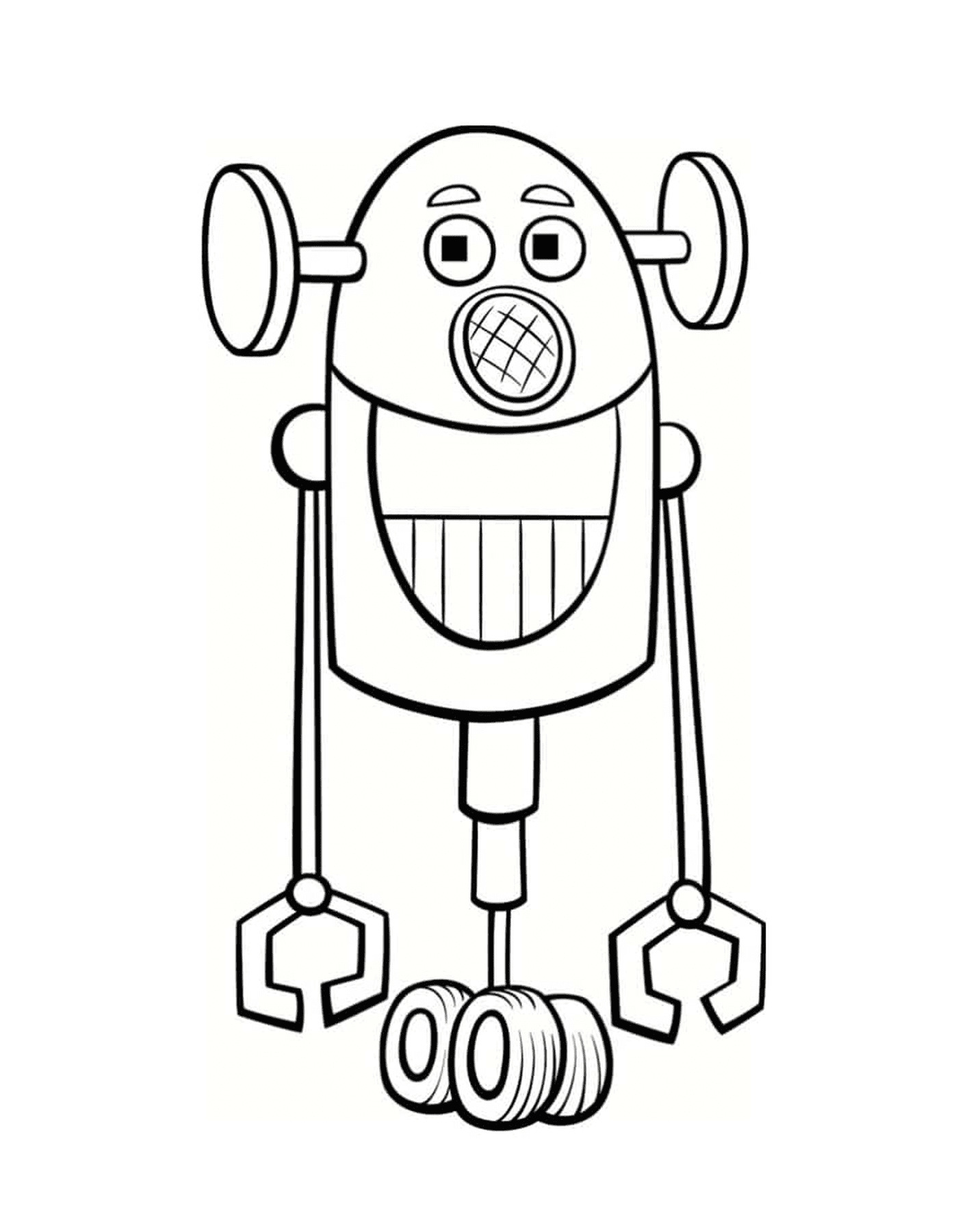   Robot rigolo avec grand sourire 