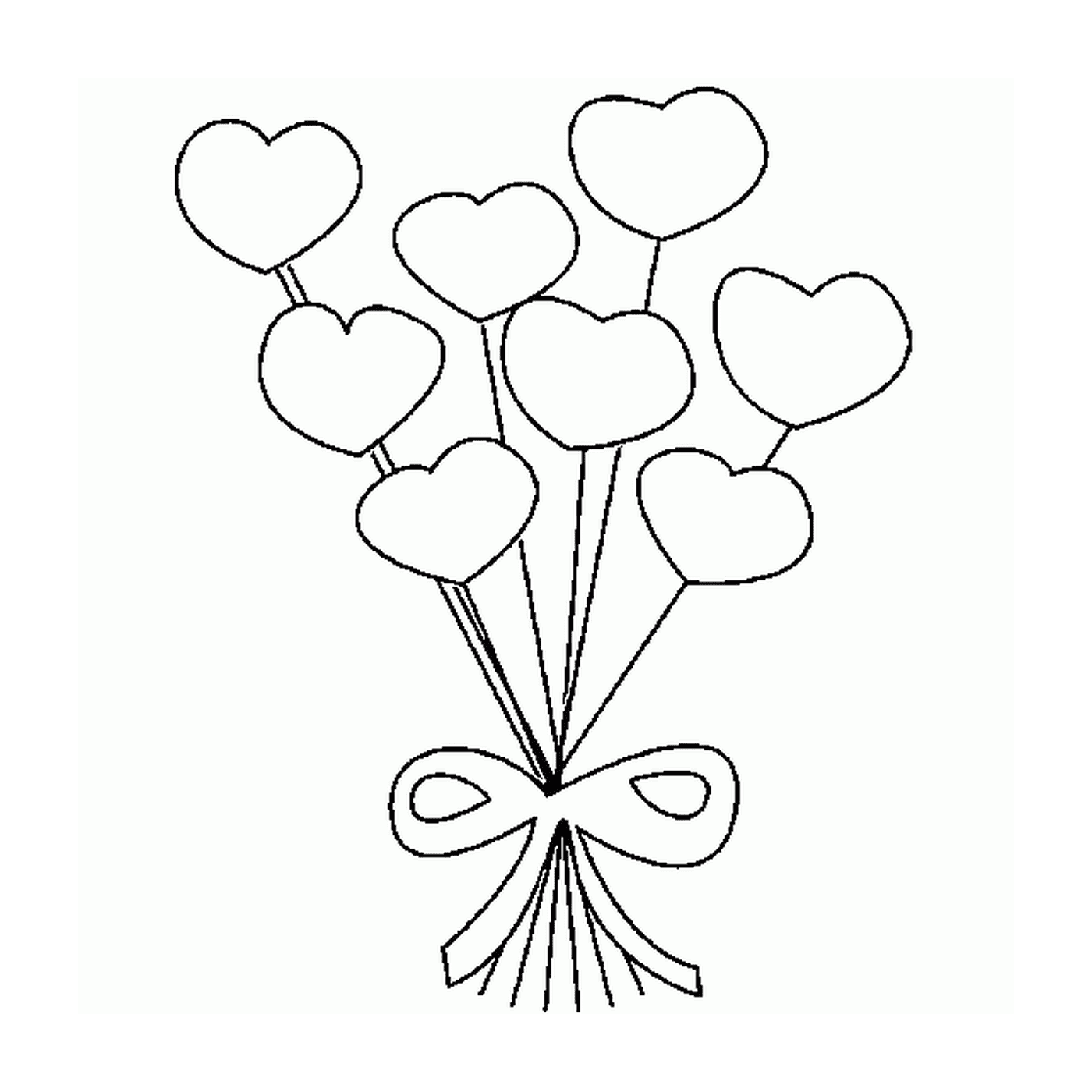   Magnifique bouquet de ballons en forme de cœur 