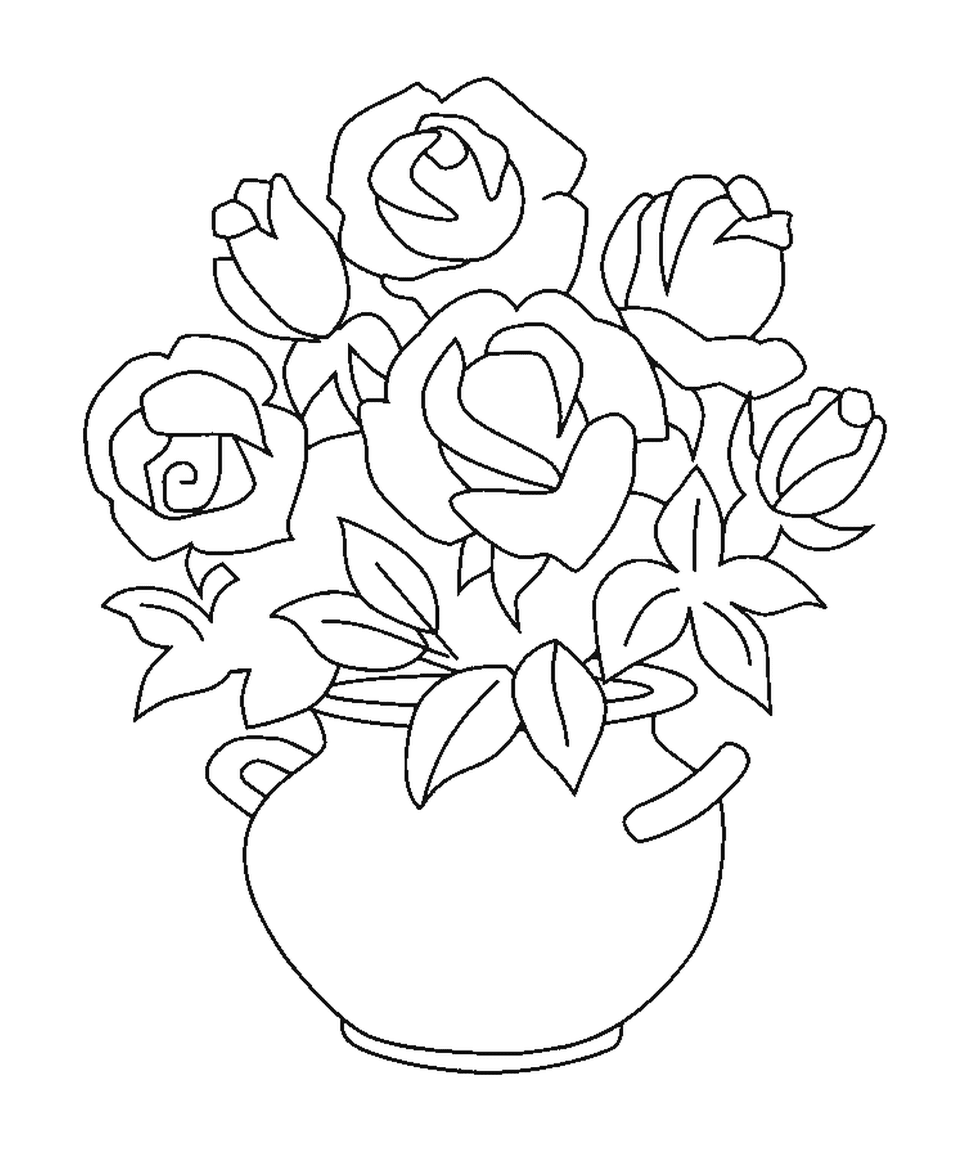   Vase de roses élégant 